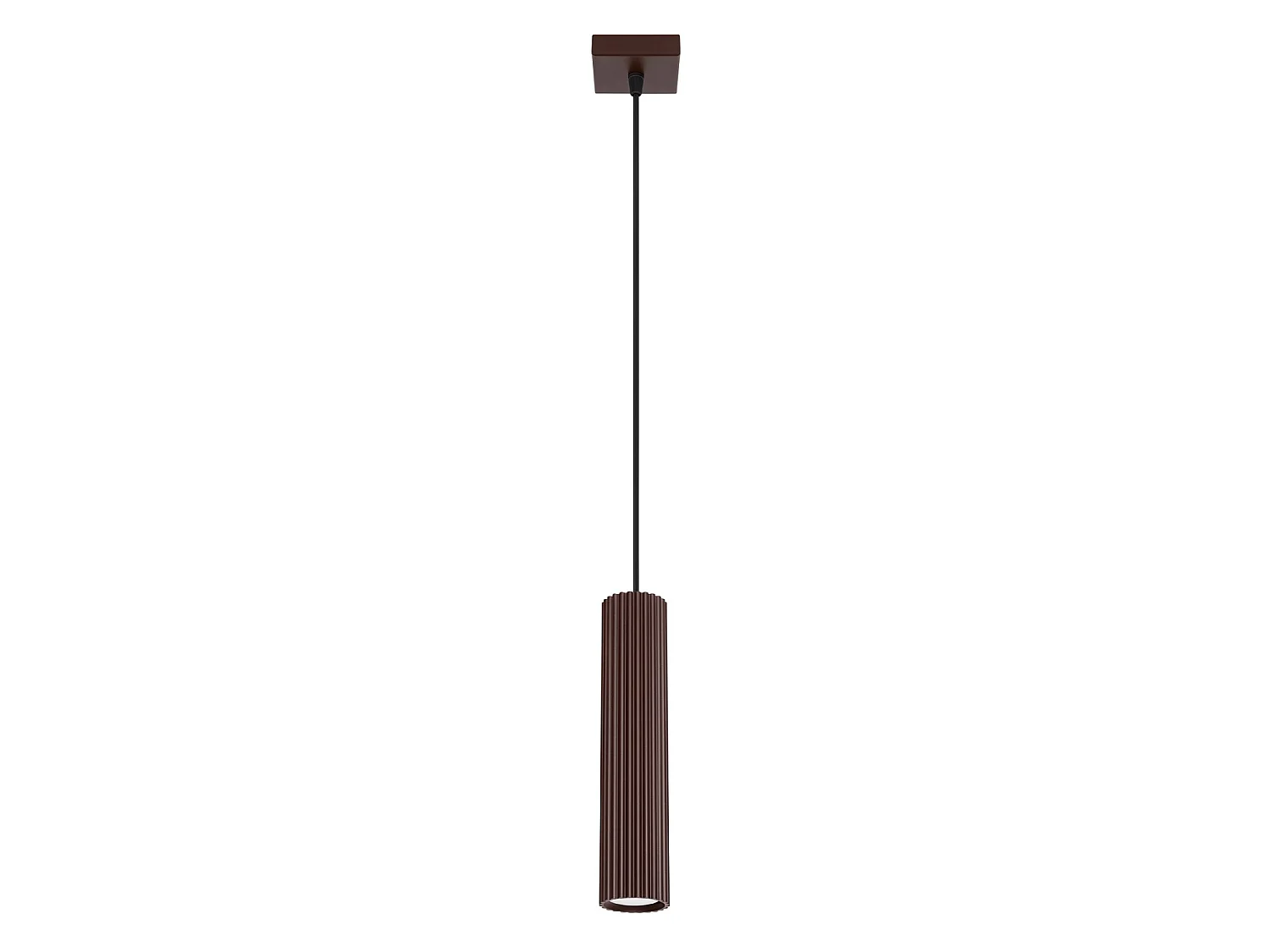 Lampe suspendue minimaliste en aluminium - 1 sources lumineuses - L.8 x H.118 cm - marron