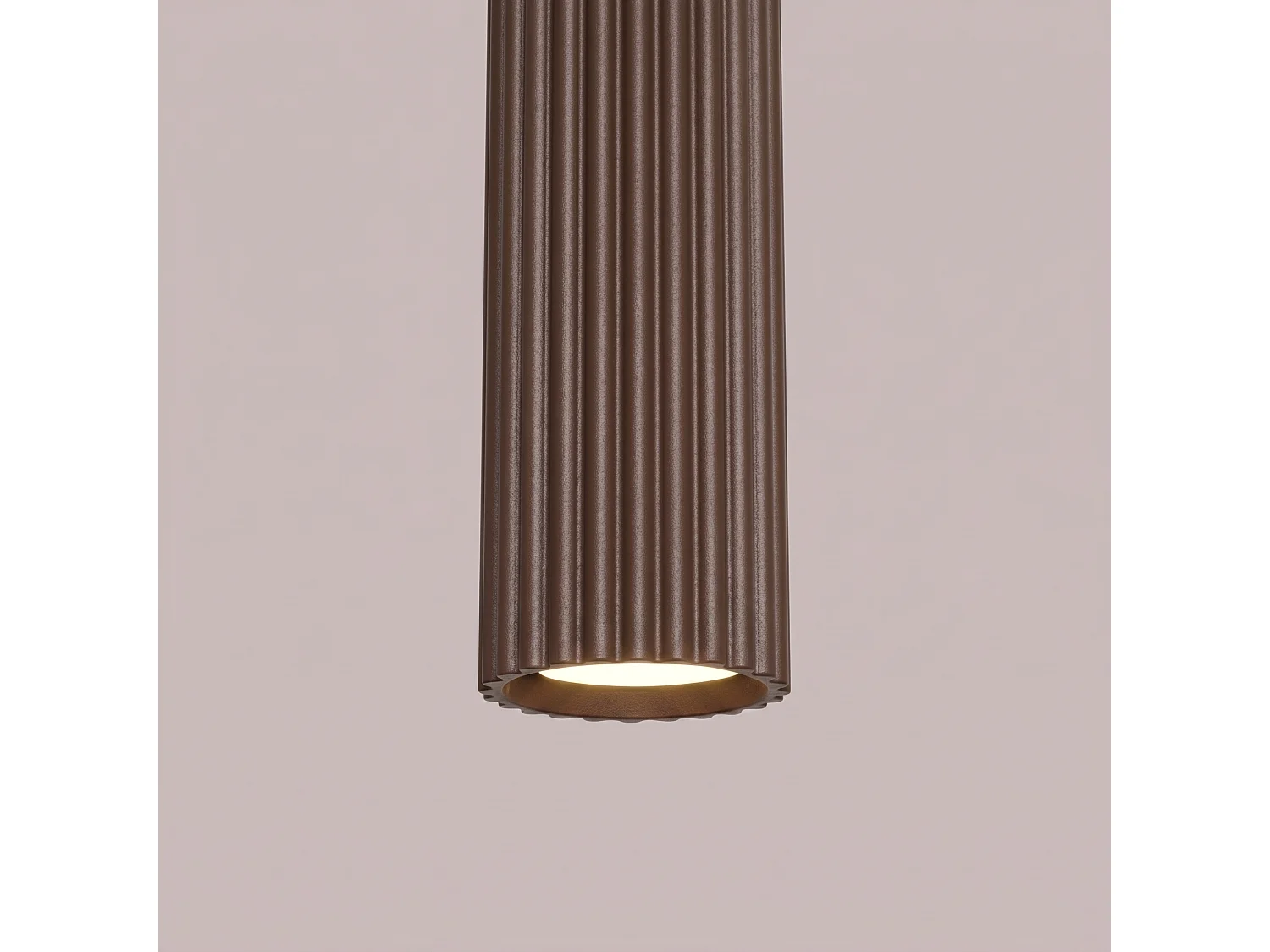Lampe suspendue minimaliste en aluminium - 1 sources lumineuses - L.8 x H.118 cm - marron