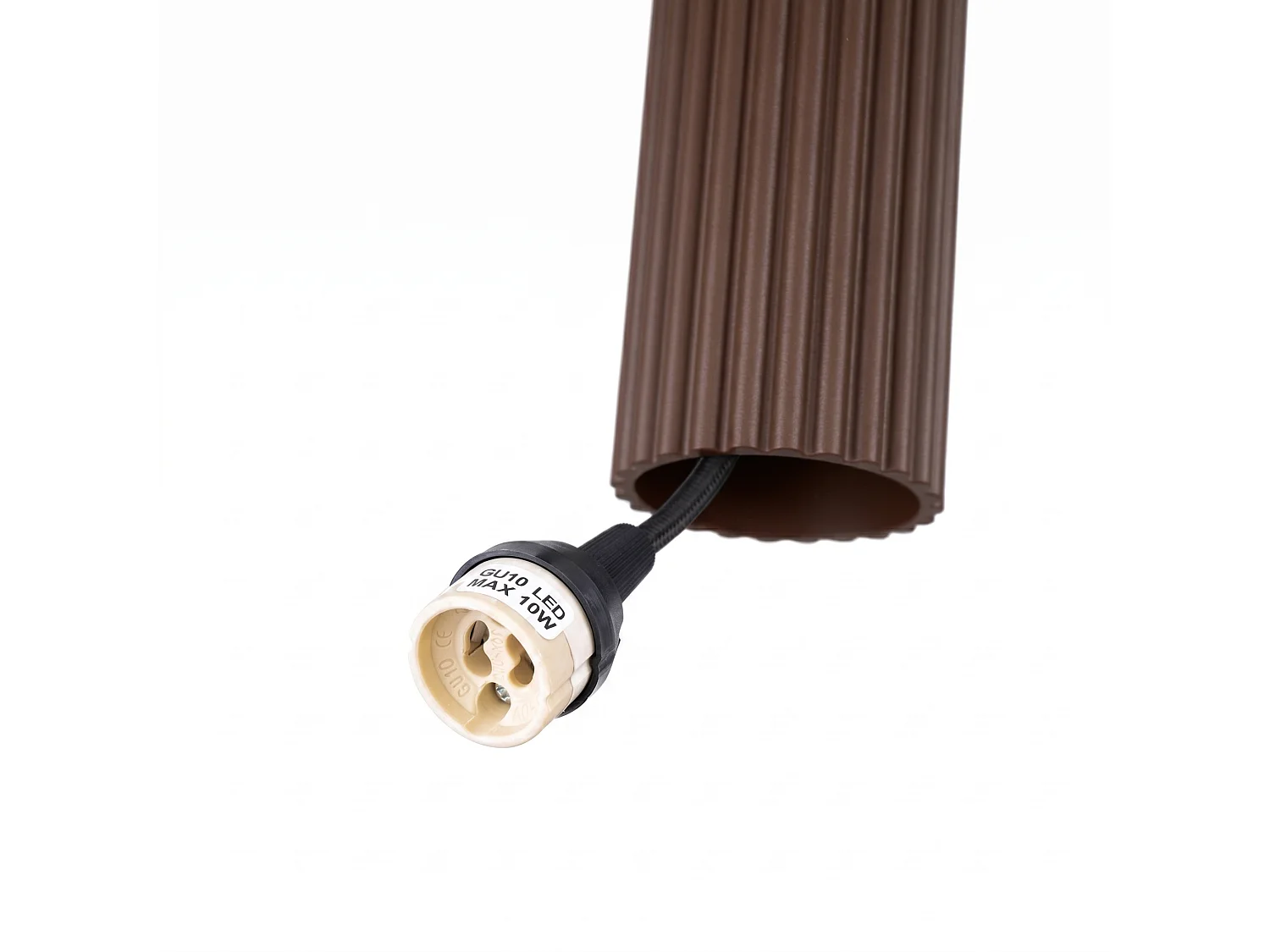 Lampe suspendue minimaliste en aluminium - 1 sources lumineuses - L.8 x H.118 cm - marron