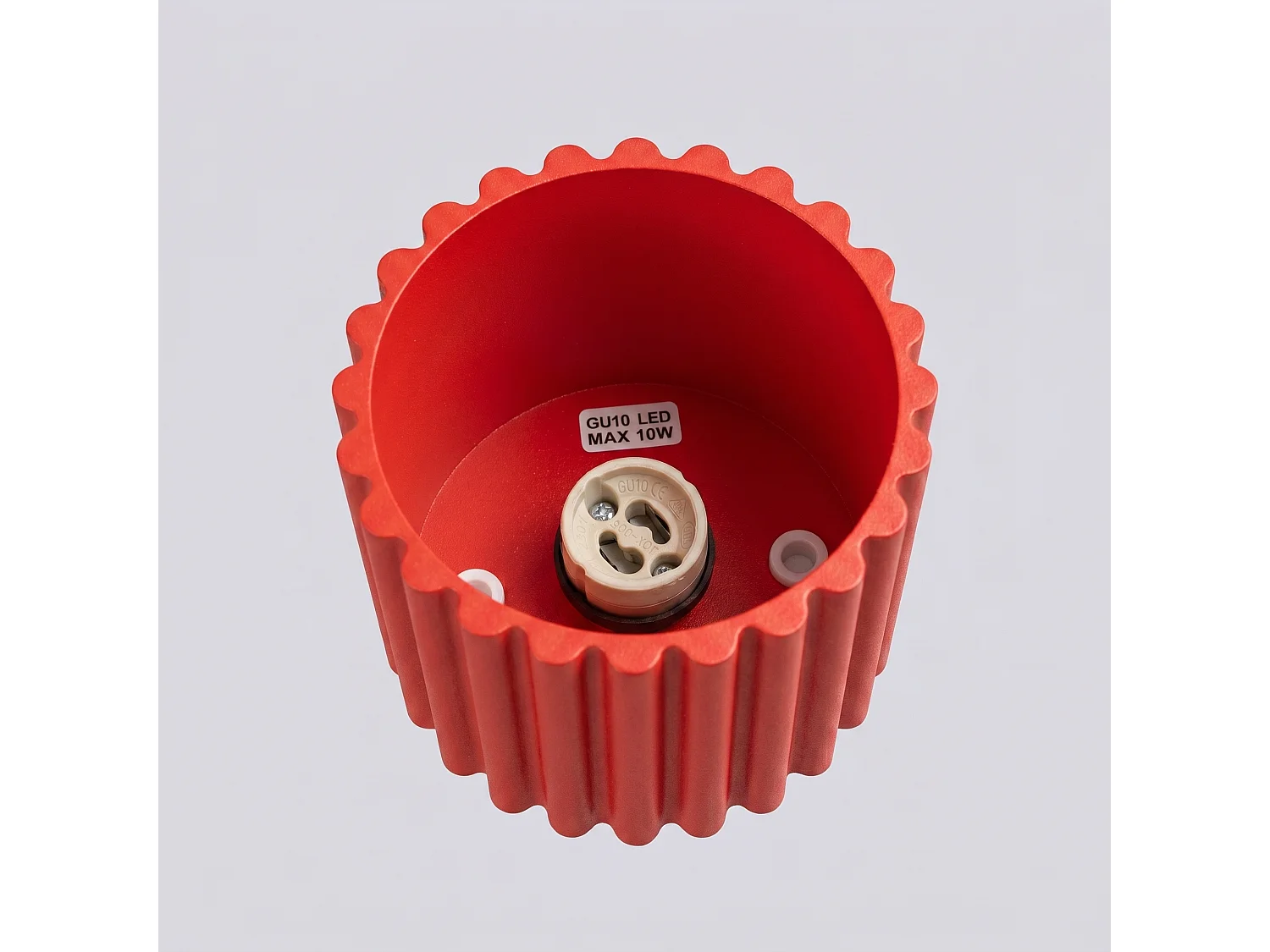 Plafonnier minimaliste en aluminium - 1 sources lumineuses - L.10 x H.10 cm - rouge