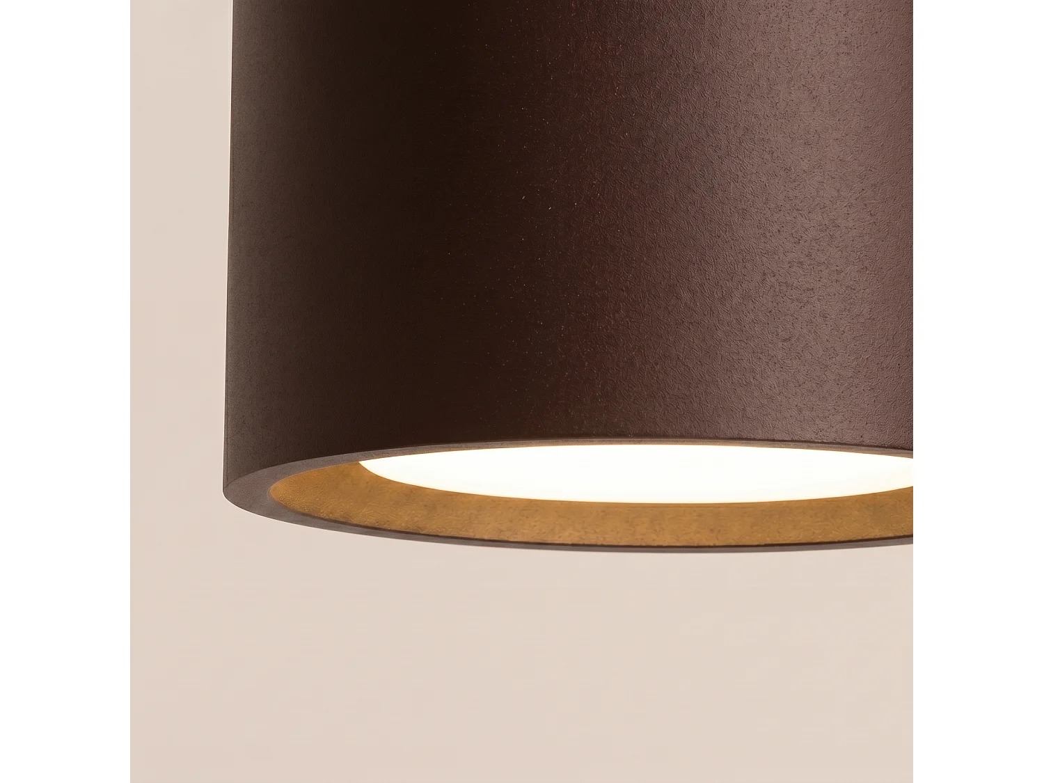 Plafonnier minimaliste en aluminium - 1 sources lumineuses - L.10 x H.6 cm - marron