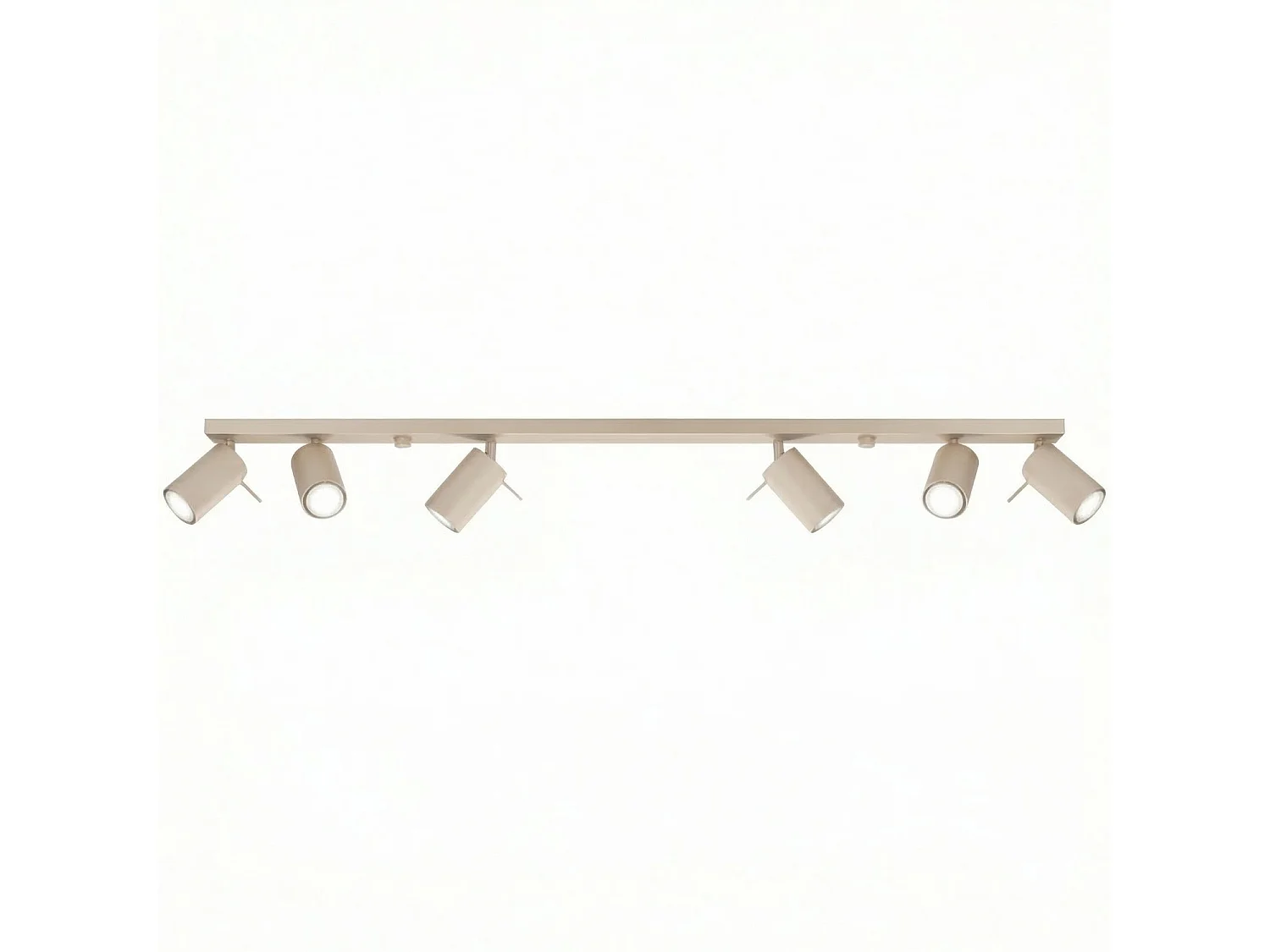 Plafonnier moderne en acier - 6 sources lumineuses - L.118 x H.16 cm - taupe