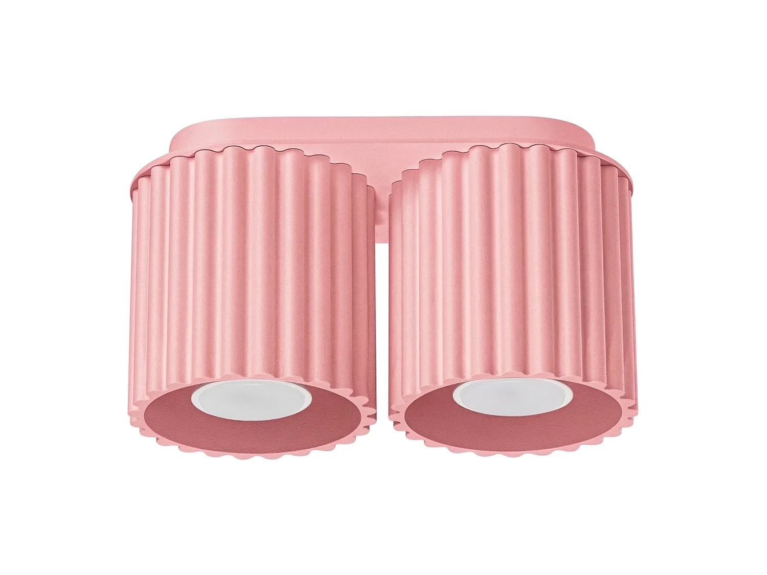 Plafonnier minimaliste en aluminium - 2 sources lumineuses - L.21 x H.12 cm - rose