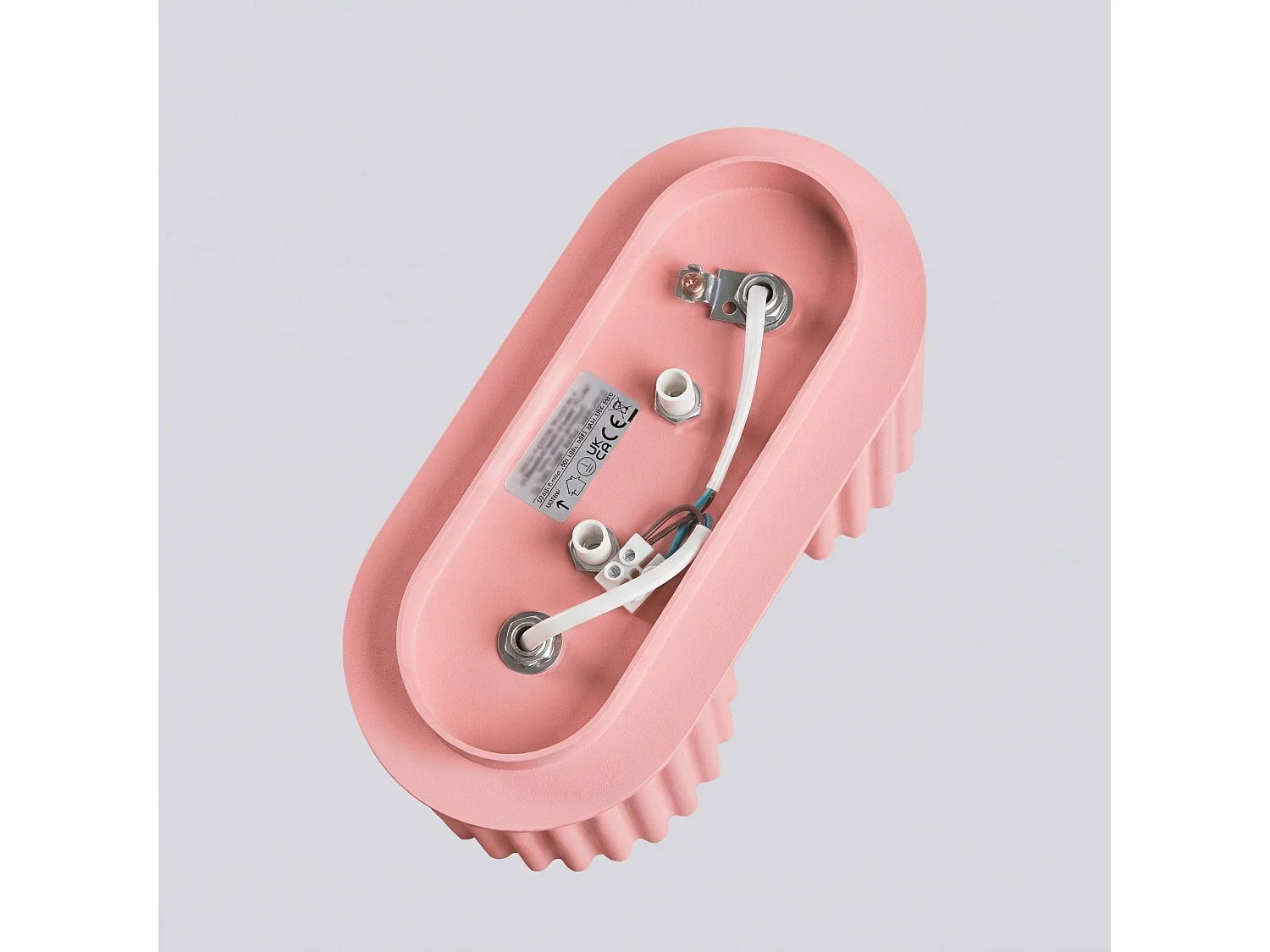 Plafonnier minimaliste en aluminium - 2 sources lumineuses - L.21 x H.12 cm - rose