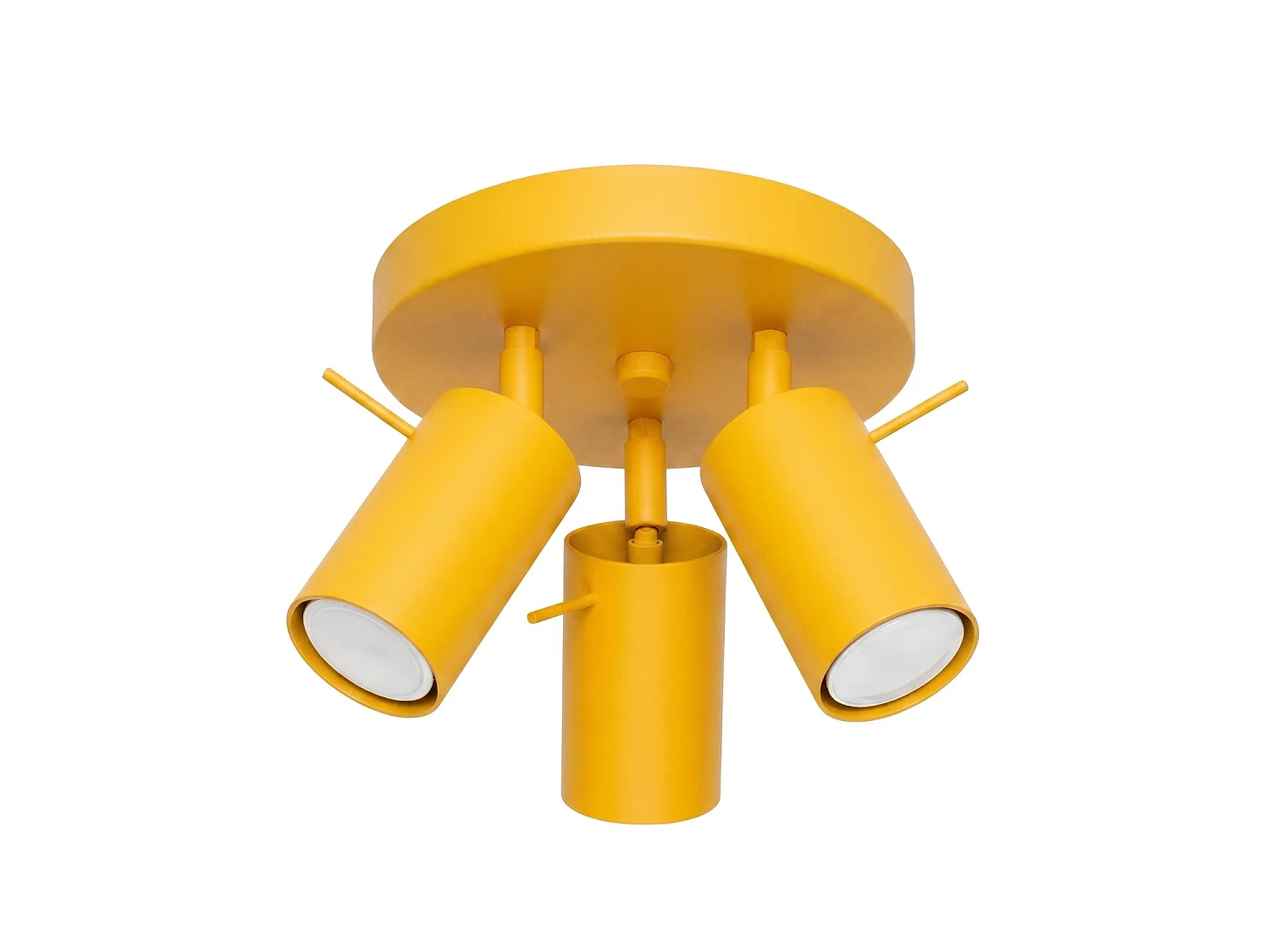 Plafonnier moderne en acier - 3 sources lumineuses - L.25,7 x H.14,5 cm - jaune