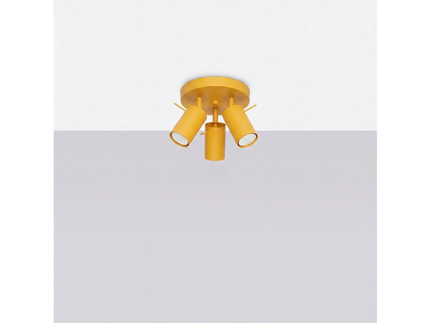 Plafonnier moderne en acier - 3 sources lumineuses - L.25,7 x H.14,5 cm - jaune