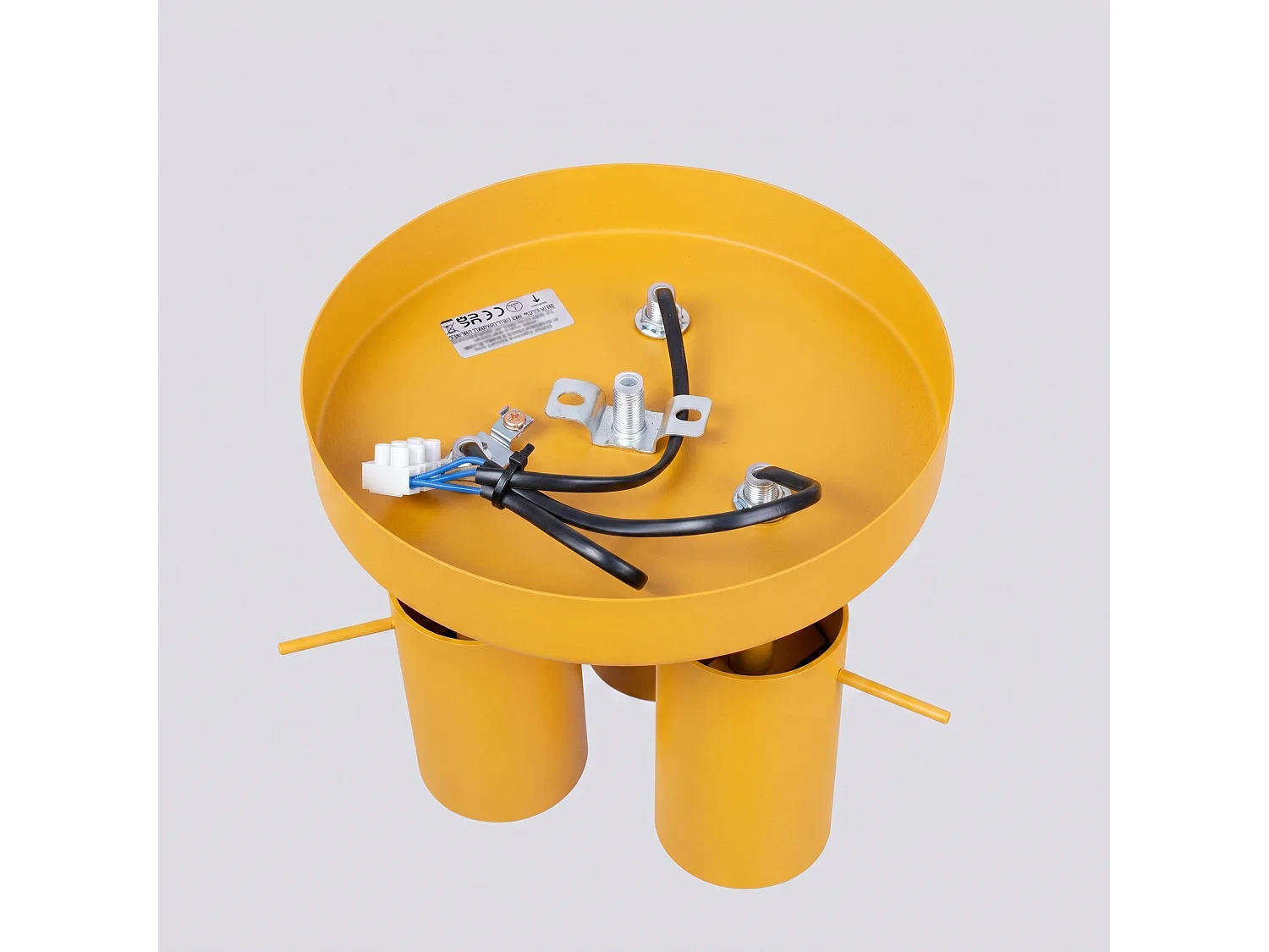 Plafonnier moderne en acier - 3 sources lumineuses - L.25,7 x H.14,5 cm - jaune