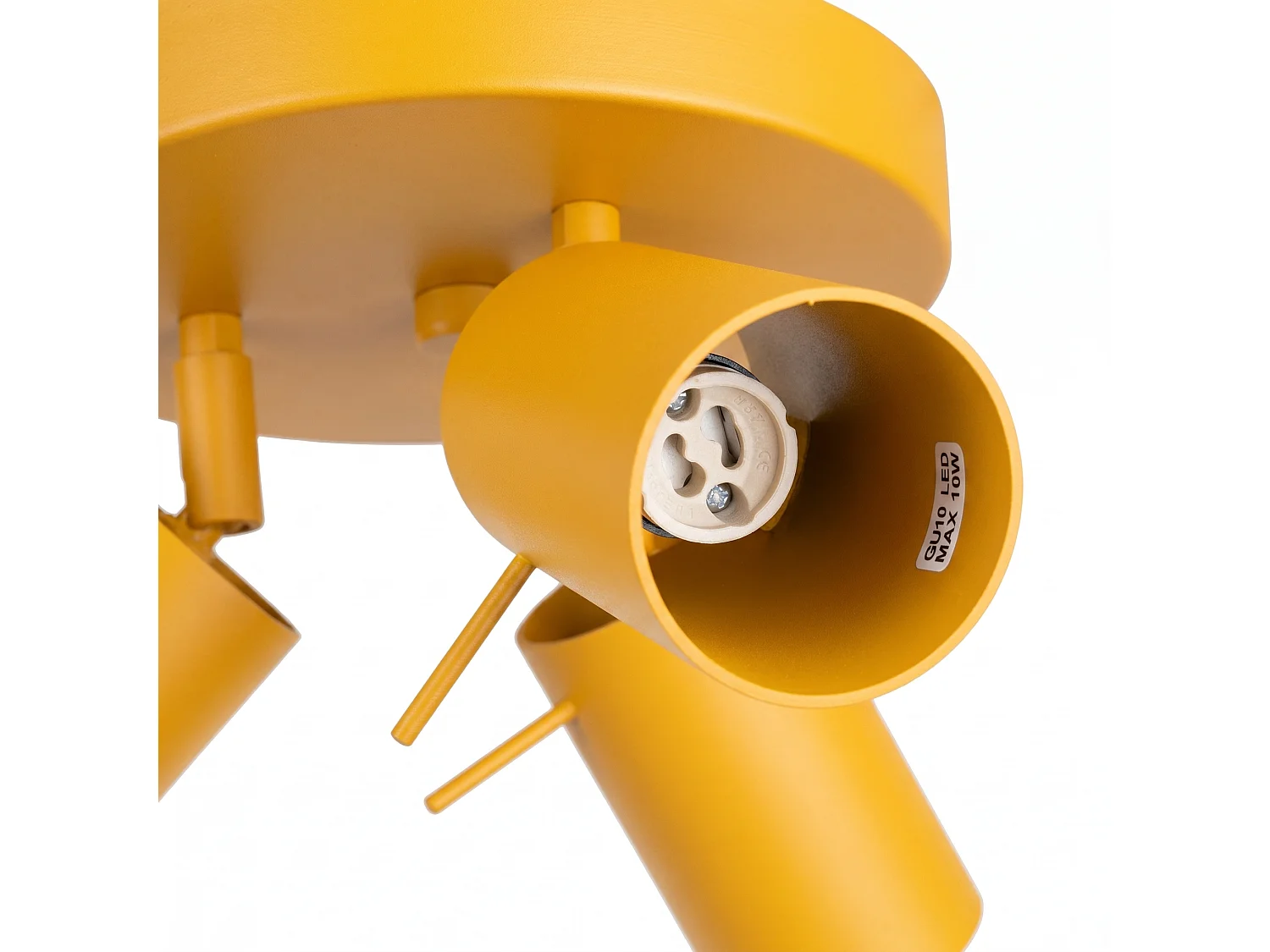 Plafonnier moderne en acier - 3 sources lumineuses - L.25,7 x H.14,5 cm - jaune