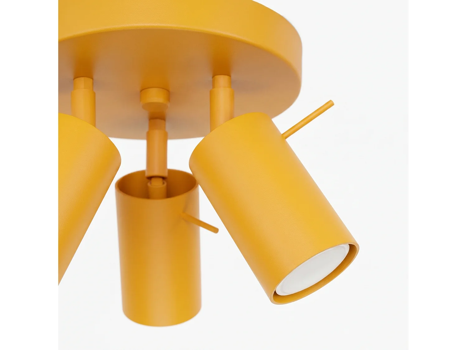 Plafonnier moderne en acier - 3 sources lumineuses - L.25,7 x H.14,5 cm - jaune