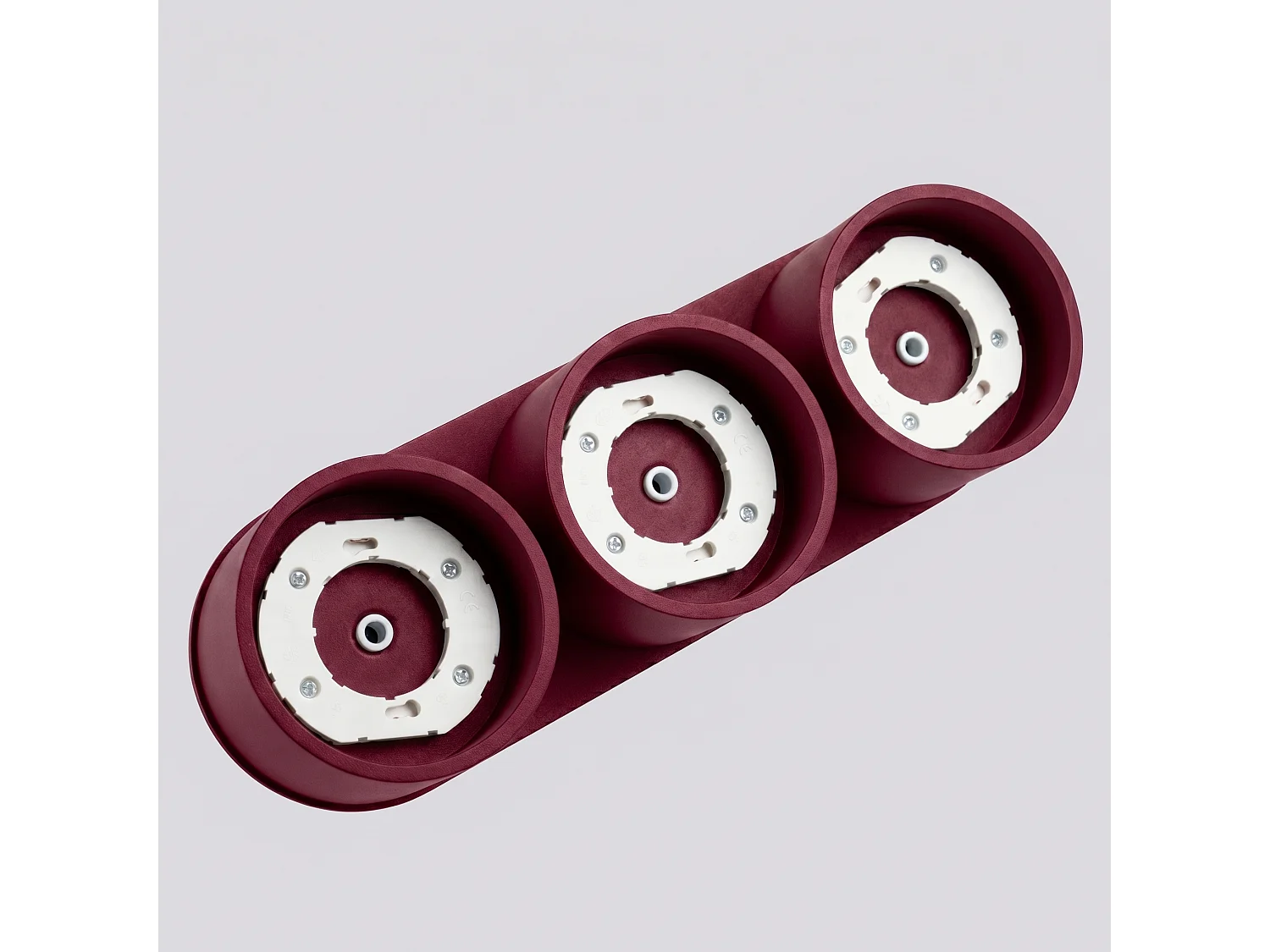 Plafonnier minimaliste en aluminium - 3 sources lumineuses - L.32,4 x H.8,2 cm - bordeaux