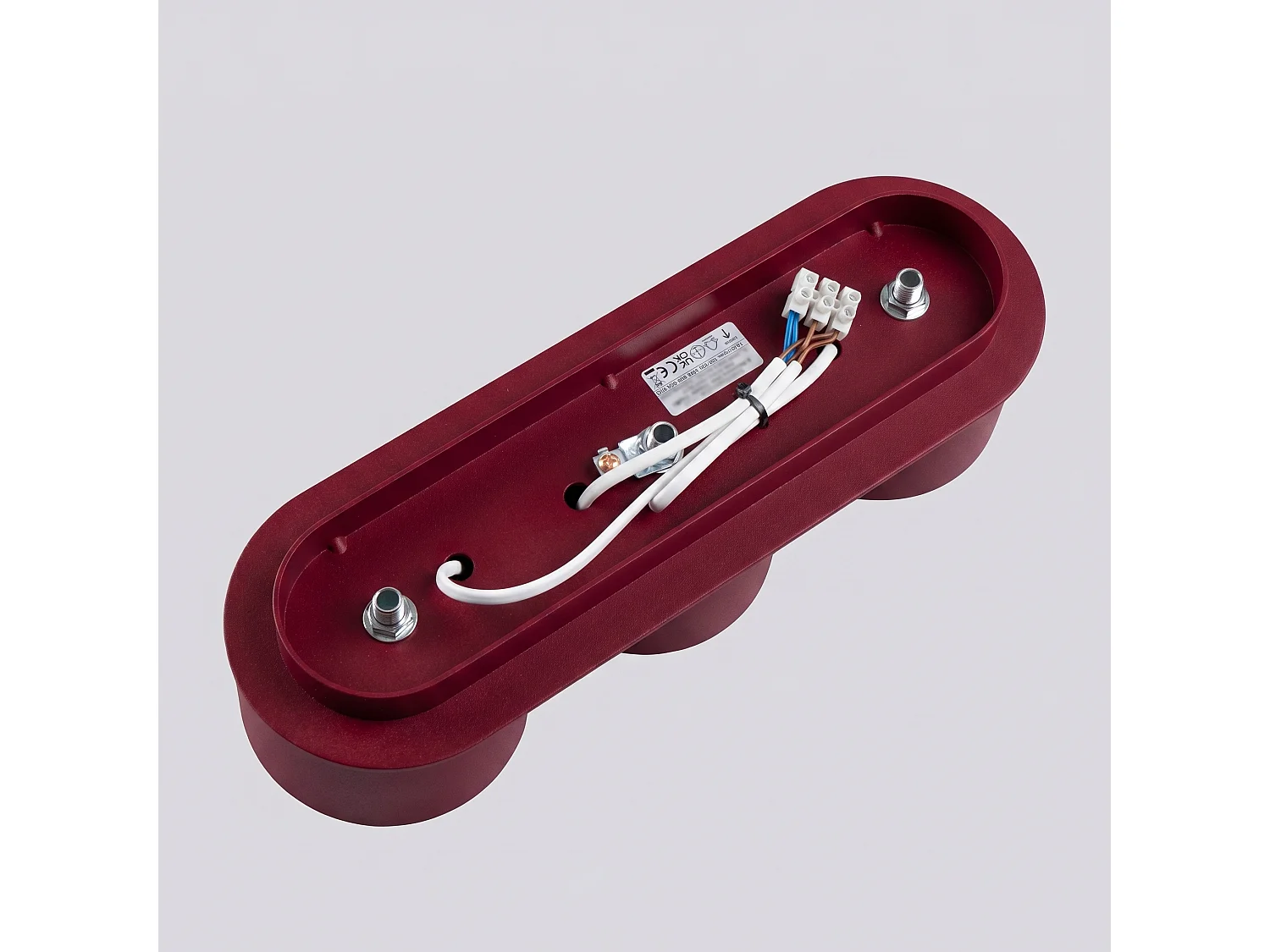 Plafonnier minimaliste en aluminium - 3 sources lumineuses - L.32,4 x H.8,2 cm - bordeaux