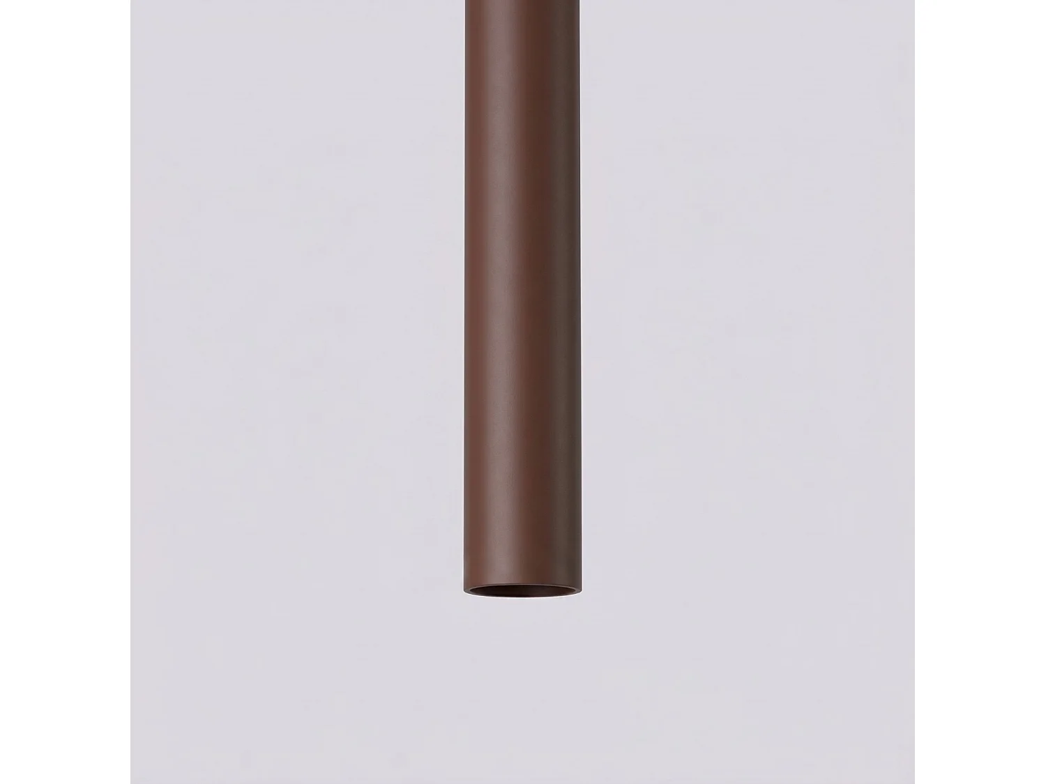 Lampe suspendue moderne en acier - 2 sources lumineuses - L.15 x H.118 cm - marron