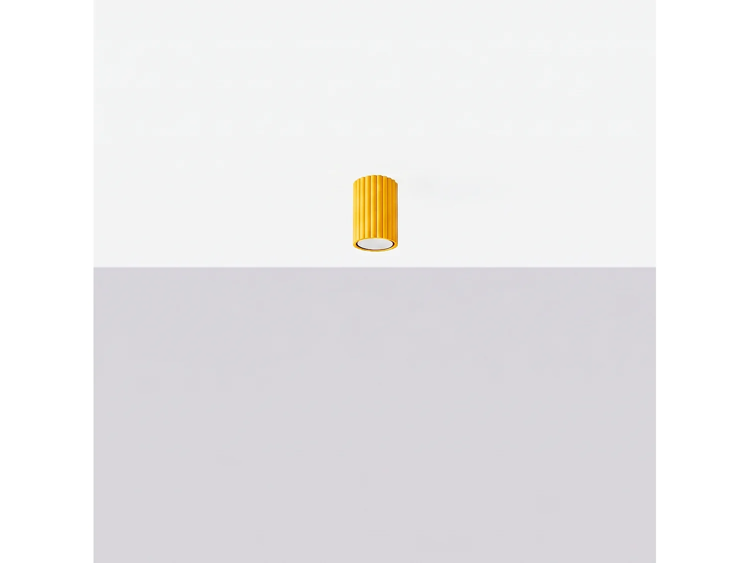 Plafonnier minimaliste en aluminium - 1 sources lumineuses - L.6,5 x H.10 cm - jaune