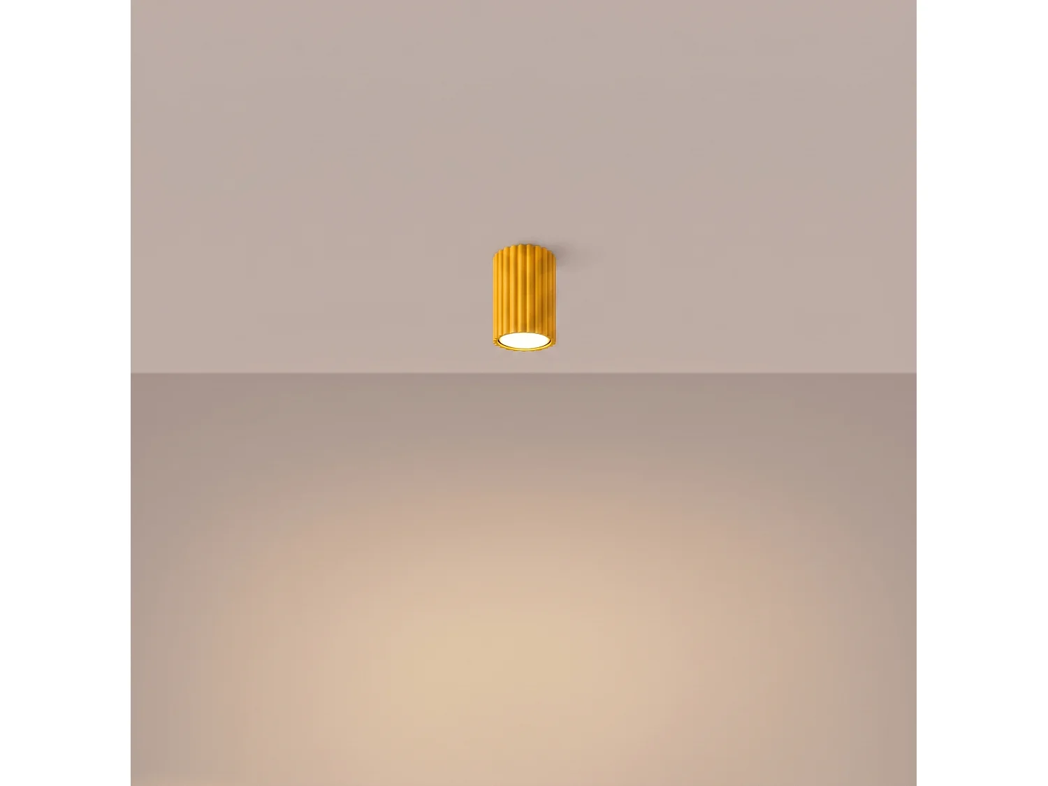 Plafonnier minimaliste en aluminium - 1 sources lumineuses - L.6,5 x H.10 cm - jaune