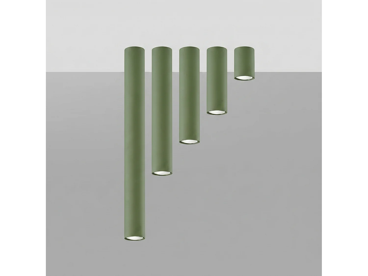 Plafondlampen LAGOS modern van  - 1 lichtbronnen - L.6 x H.20 cm - olijfgroen