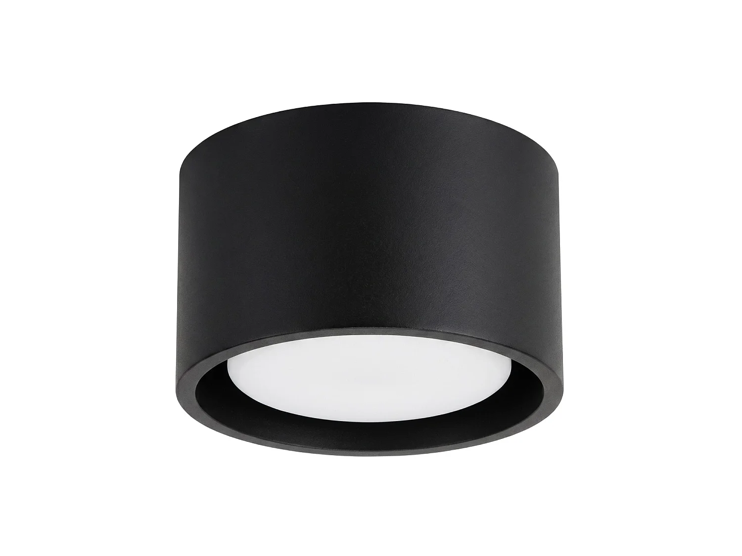 Plafonnier minimaliste en aluminium - 1 sources lumineuses - L.10 x H.6 cm - noir