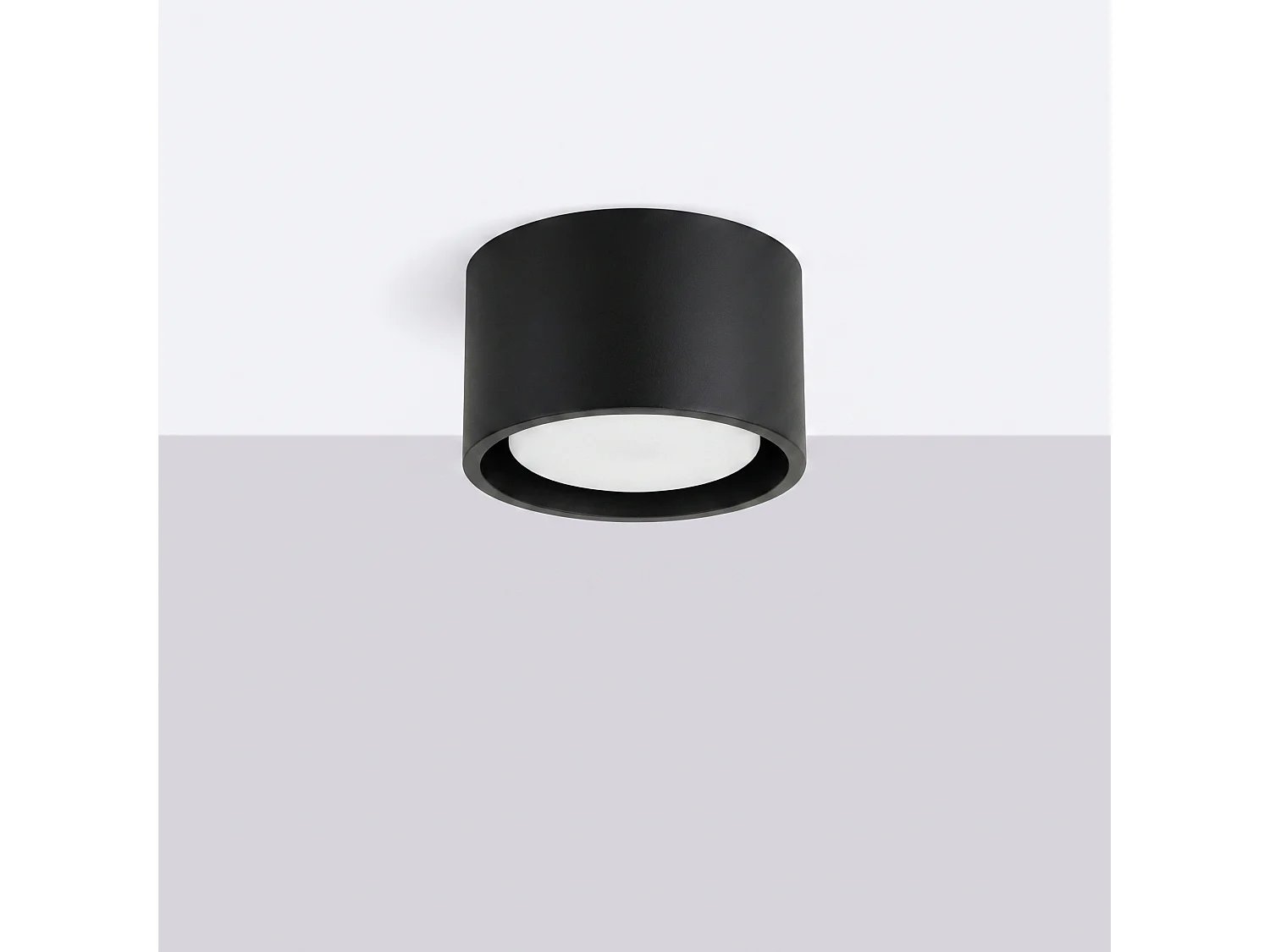 Plafonnier minimaliste en aluminium - 1 sources lumineuses - L.10 x H.6 cm - noir