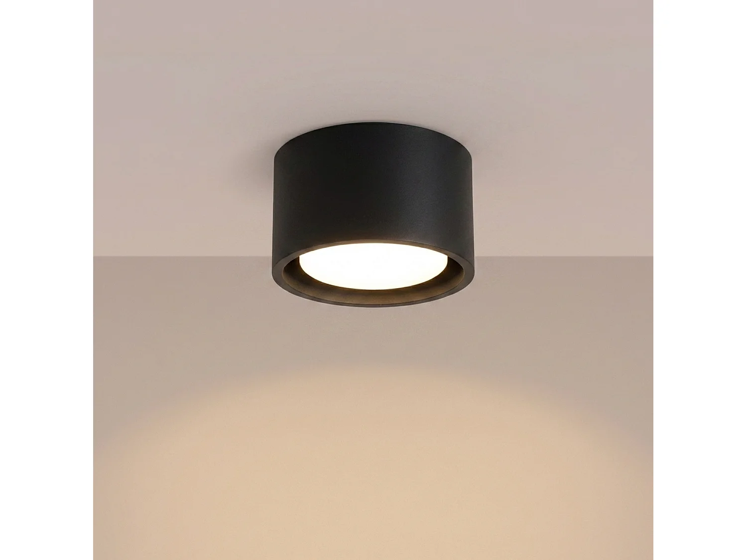 Plafonnier minimaliste en aluminium - 1 sources lumineuses - L.10 x H.6 cm - noir