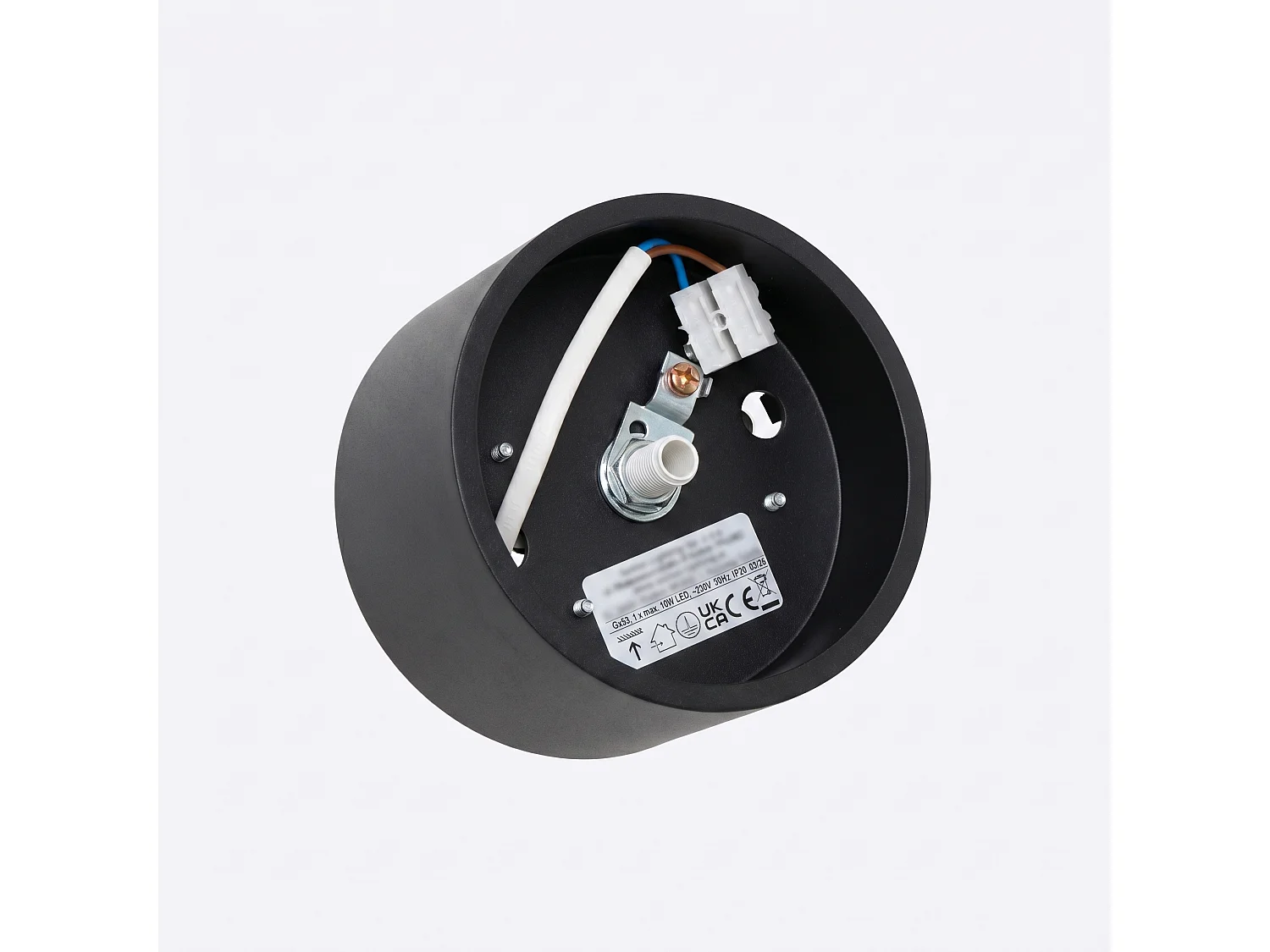 Plafonnier minimaliste en aluminium - 1 sources lumineuses - L.10 x H.6 cm - noir