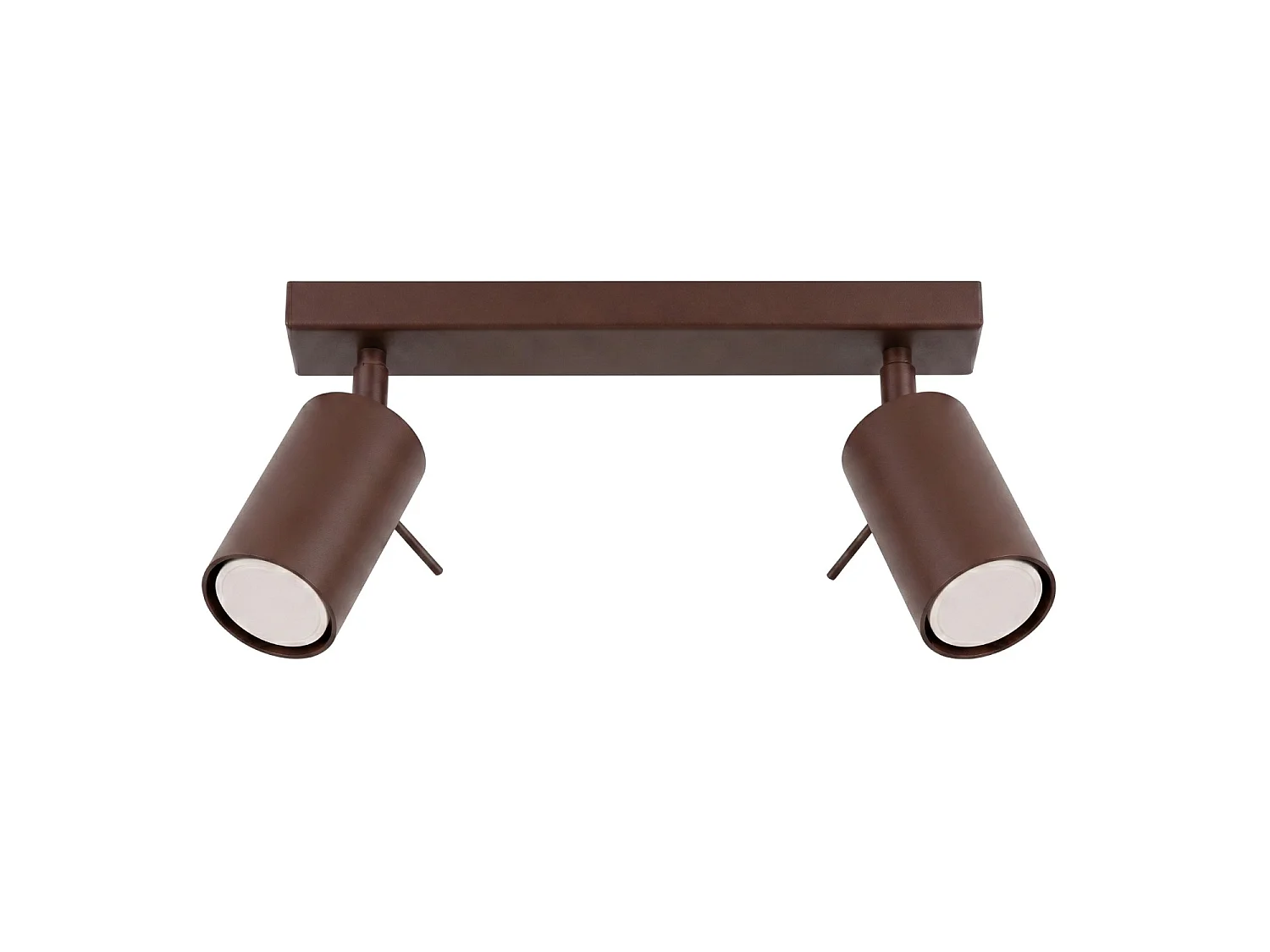 Plafonnier moderne en acier - 2 sources lumineuses - L.30 x H.16 cm - marron