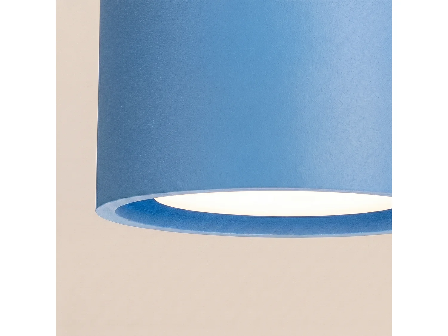 Plafonnier minimaliste en aluminium - 2 sources lumineuses - L.21 x H.8 cm - bleu clair