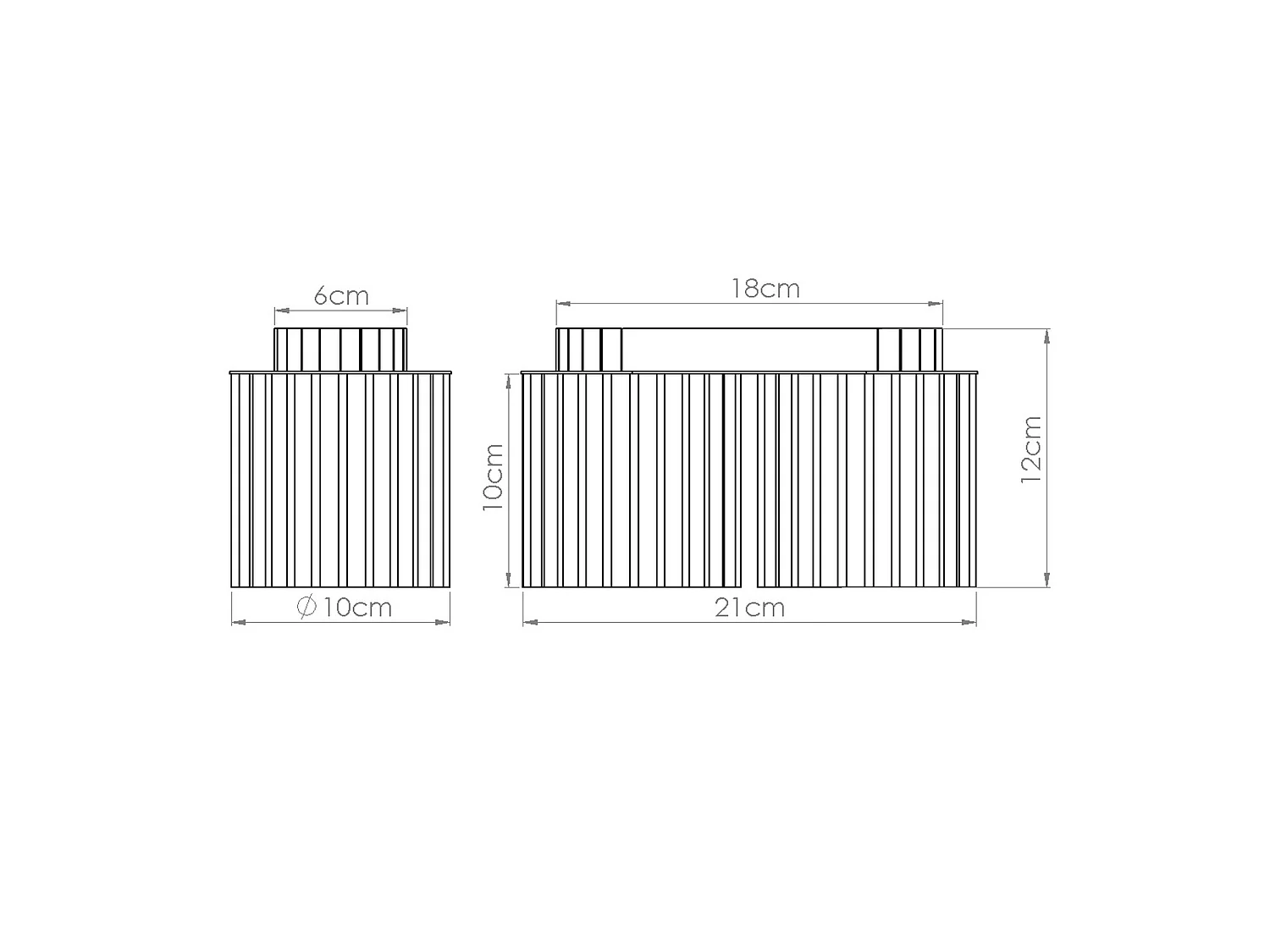 Plafonnier minimaliste en aluminium - 2 sources lumineuses - L.21 x H.12 cm - sauge