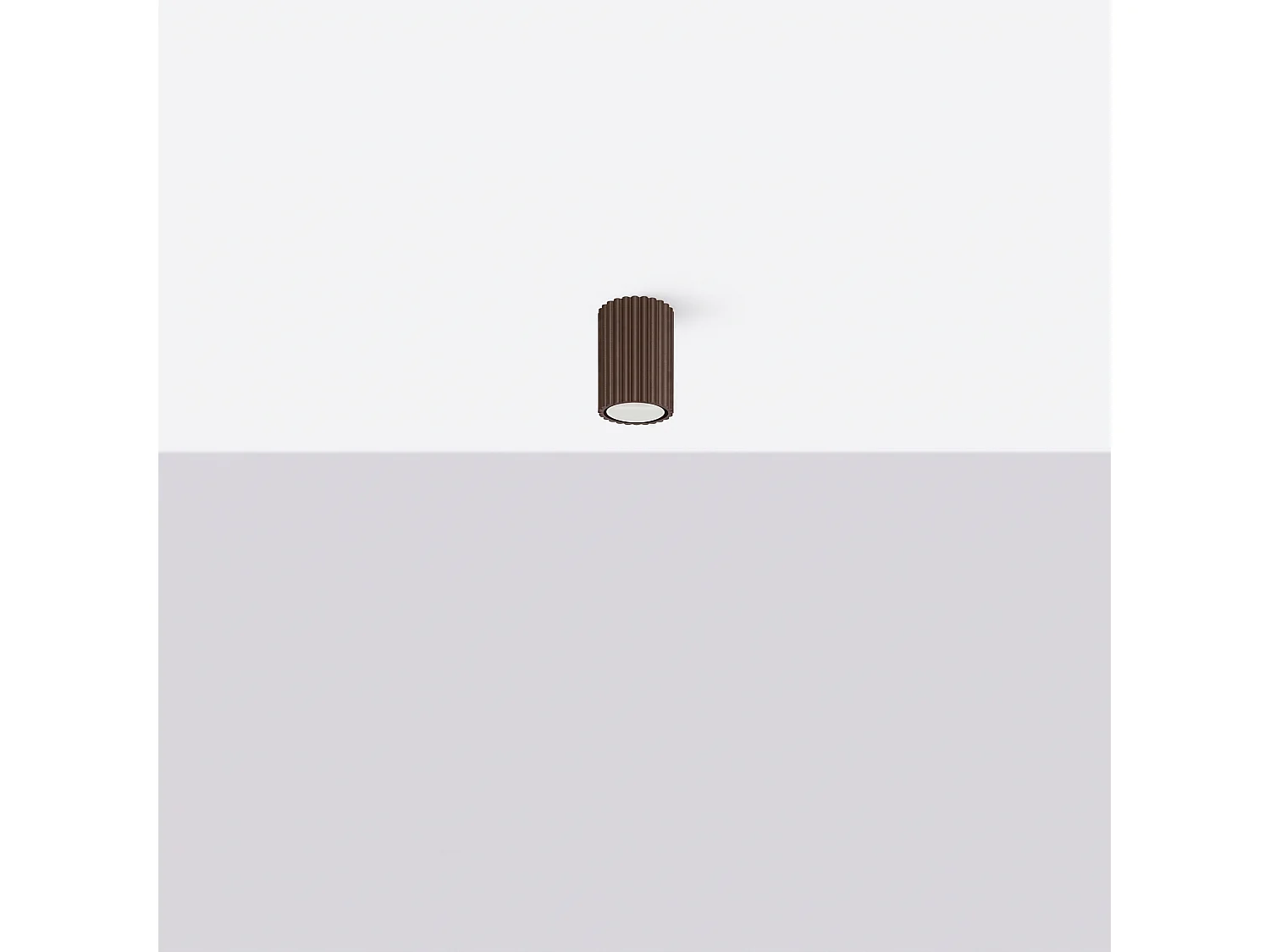 Plafonnier minimaliste en aluminium - 1 sources lumineuses - L.6,5 x H.10 cm - marron