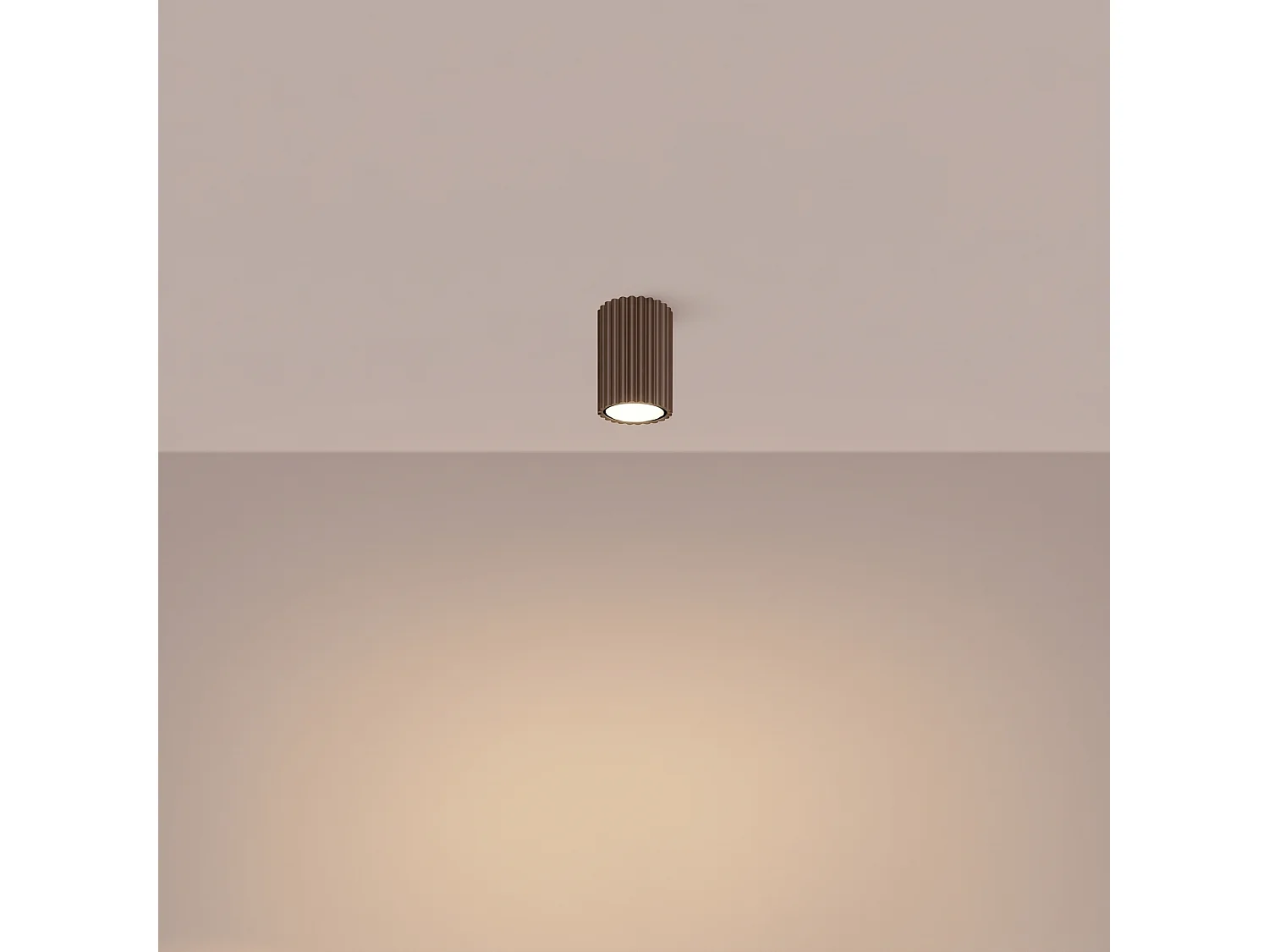 Plafonnier minimaliste en aluminium - 1 sources lumineuses - L.6,5 x H.10 cm - marron