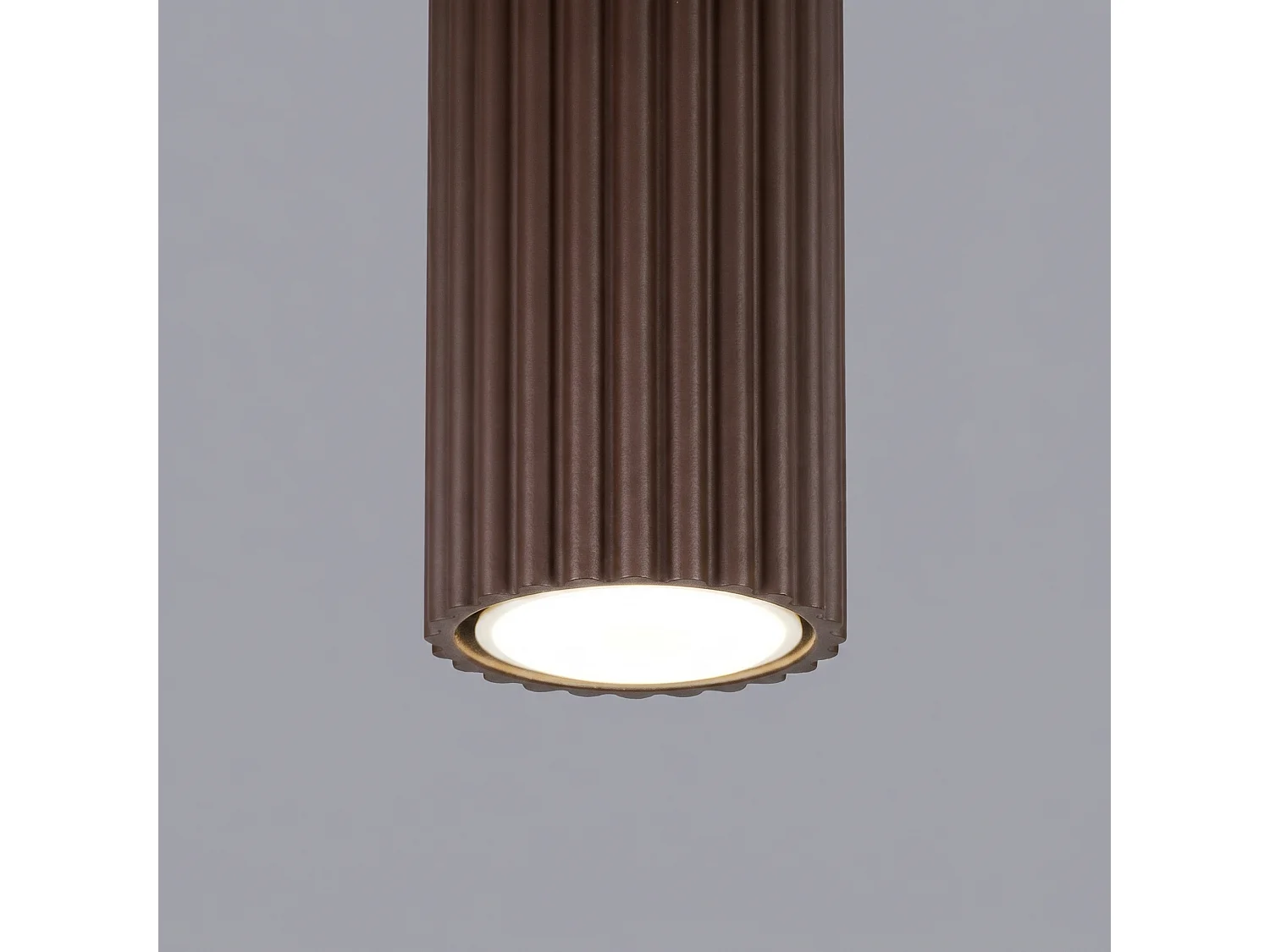 Plafonnier minimaliste en aluminium - 1 sources lumineuses - L.6,5 x H.10 cm - marron