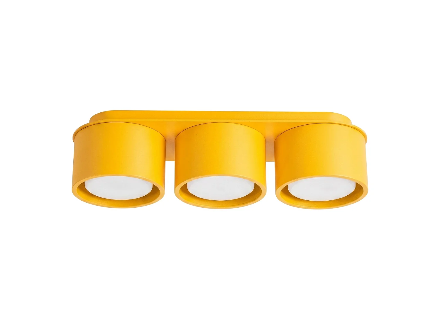 Plafonnier minimaliste en aluminium - 3 sources lumineuses - L.32,4 x H.8,2 cm - jaune