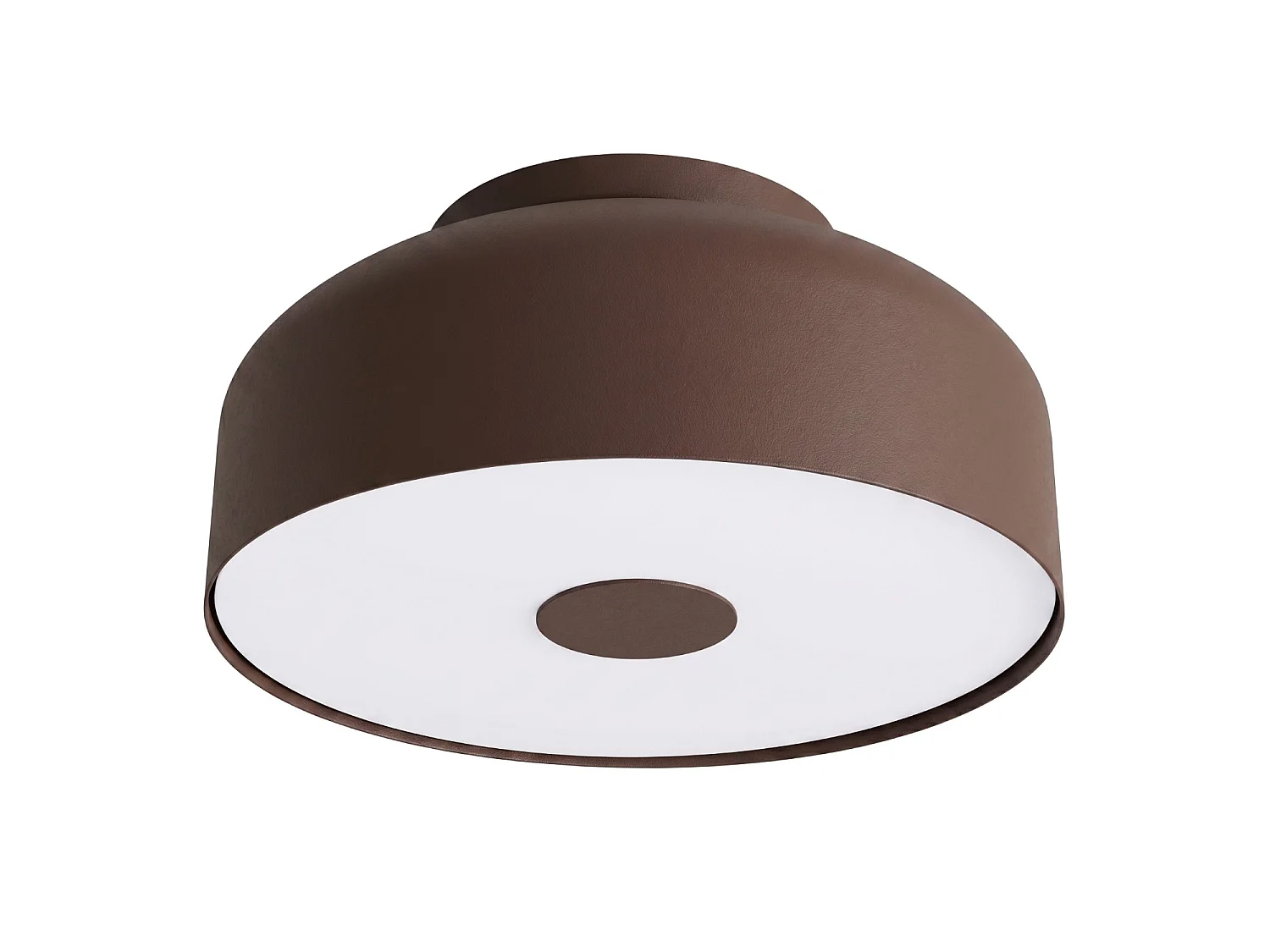 Plafonnier moderne en acier/PVC - 4 sources lumineuses - L.30 x H.15 cm - marron