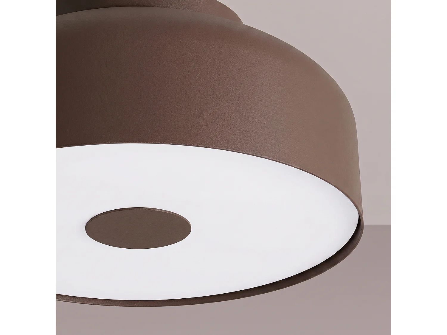 Plafonnier moderne en acier/PVC - 4 sources lumineuses - L.30 x H.15 cm - marron
