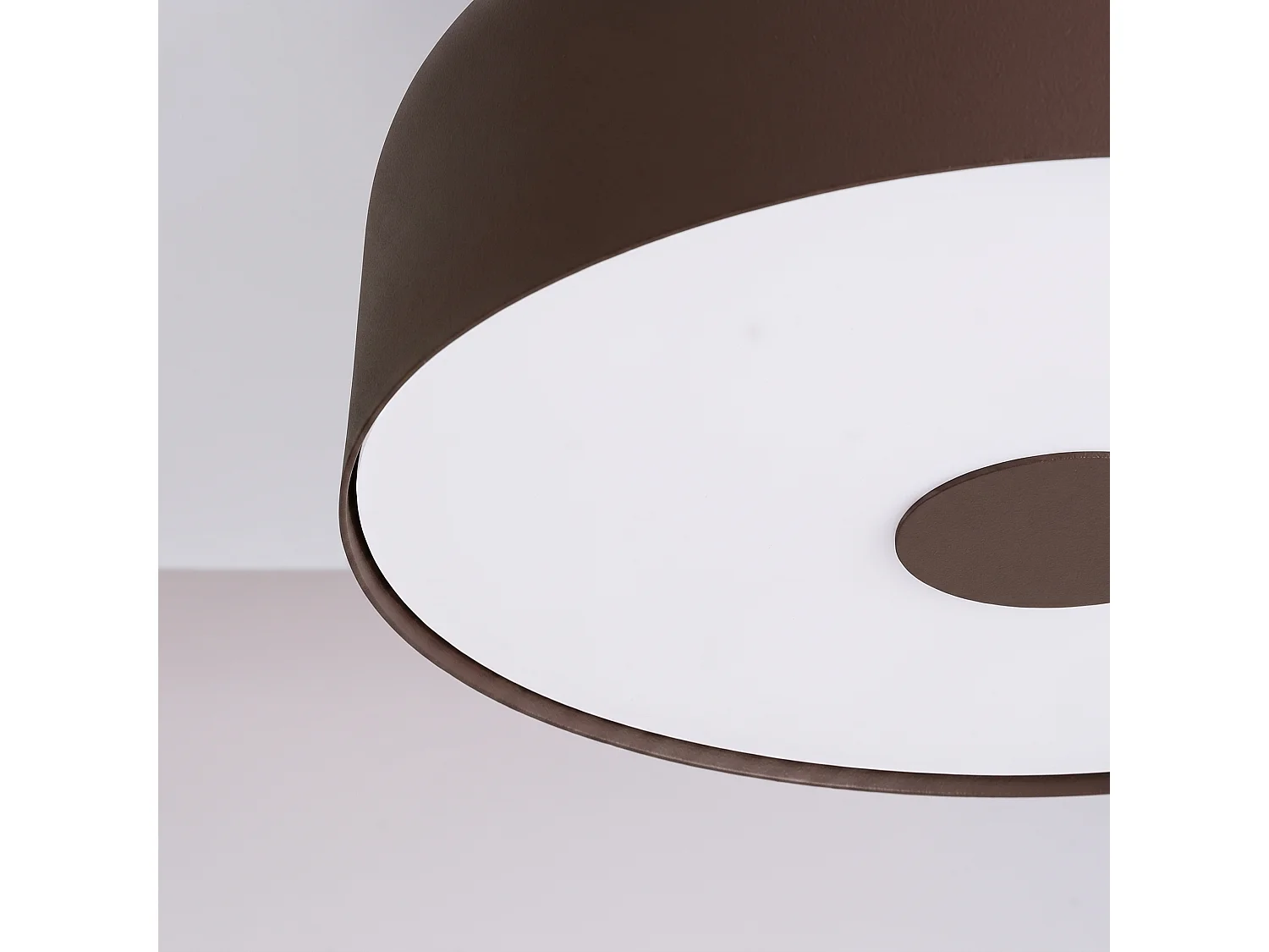 Plafonnier moderne en acier/PVC - 4 sources lumineuses - L.30 x H.15 cm - marron