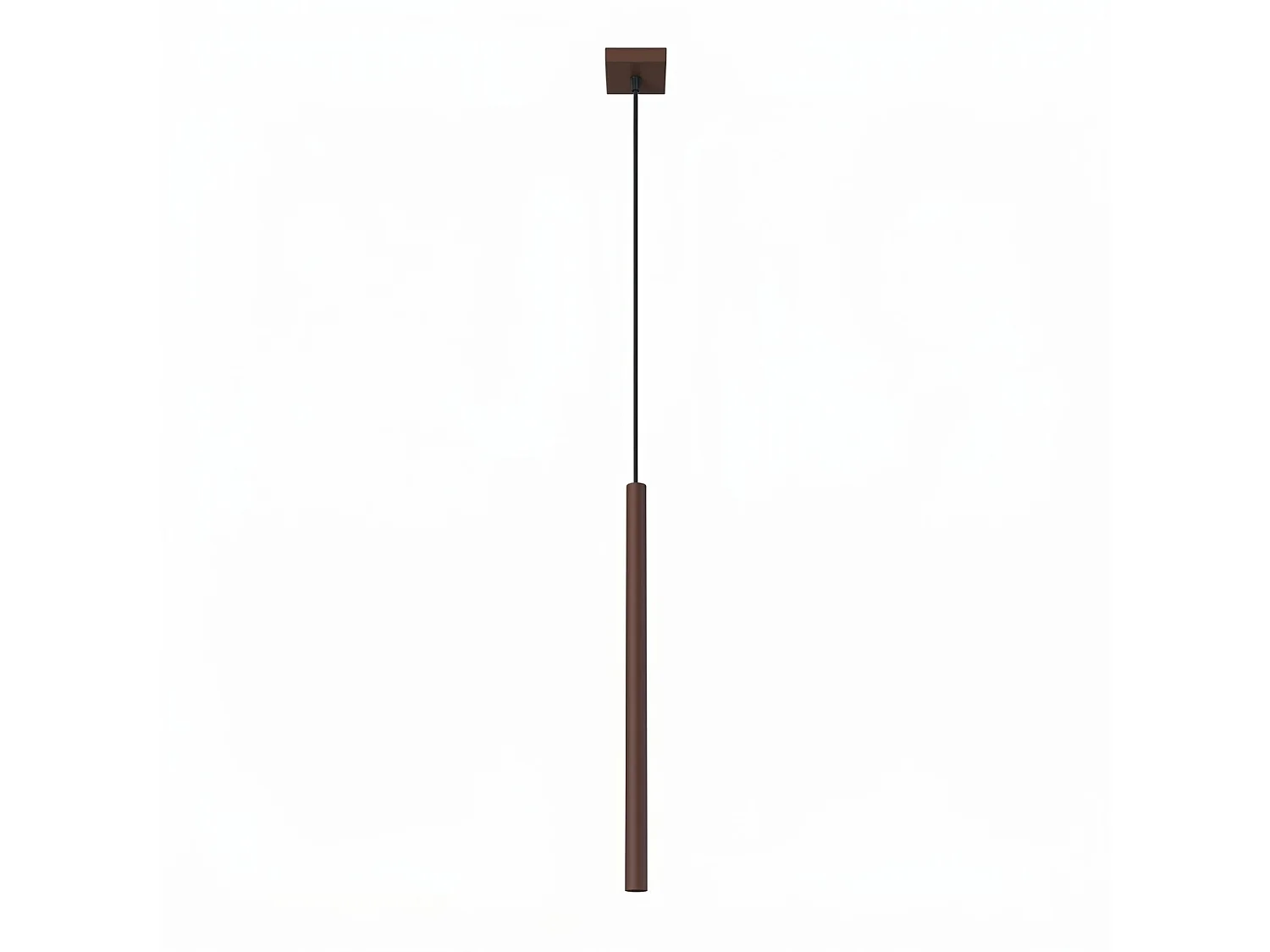 Lampe suspendue moderne en acier - 1 sources lumineuses - L.8 x H.120 cm - marron