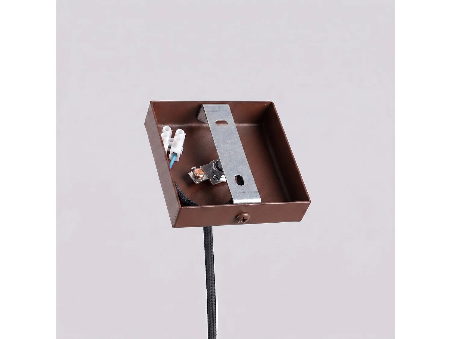 Lampe suspendue moderne en acier - 1 sources lumineuses - L.8 x H.120 cm - marron