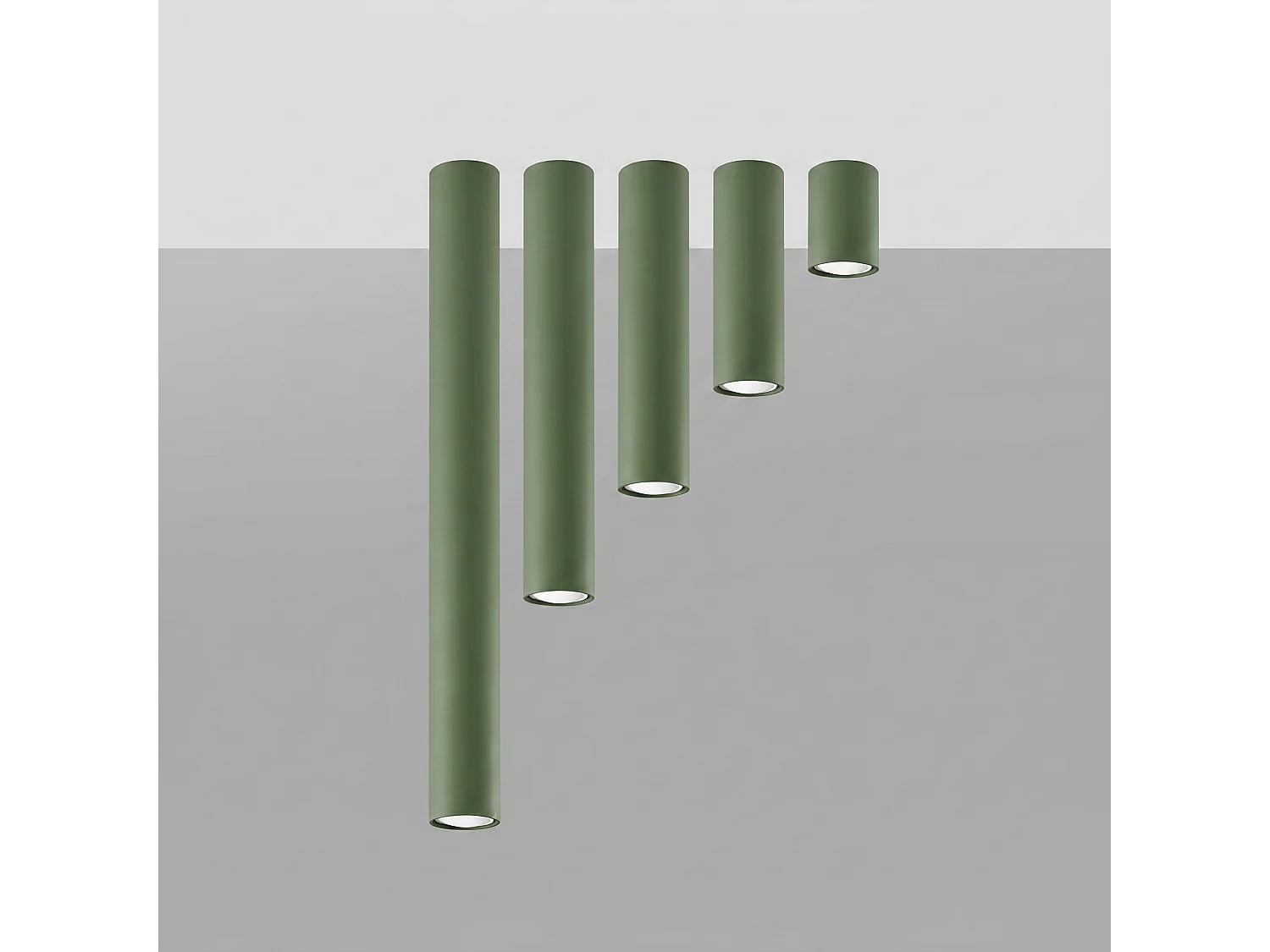 Plafondlampen LAGOS modern van  - 1 lichtbronnen - L.6 x H.10 cm - olijfgroen