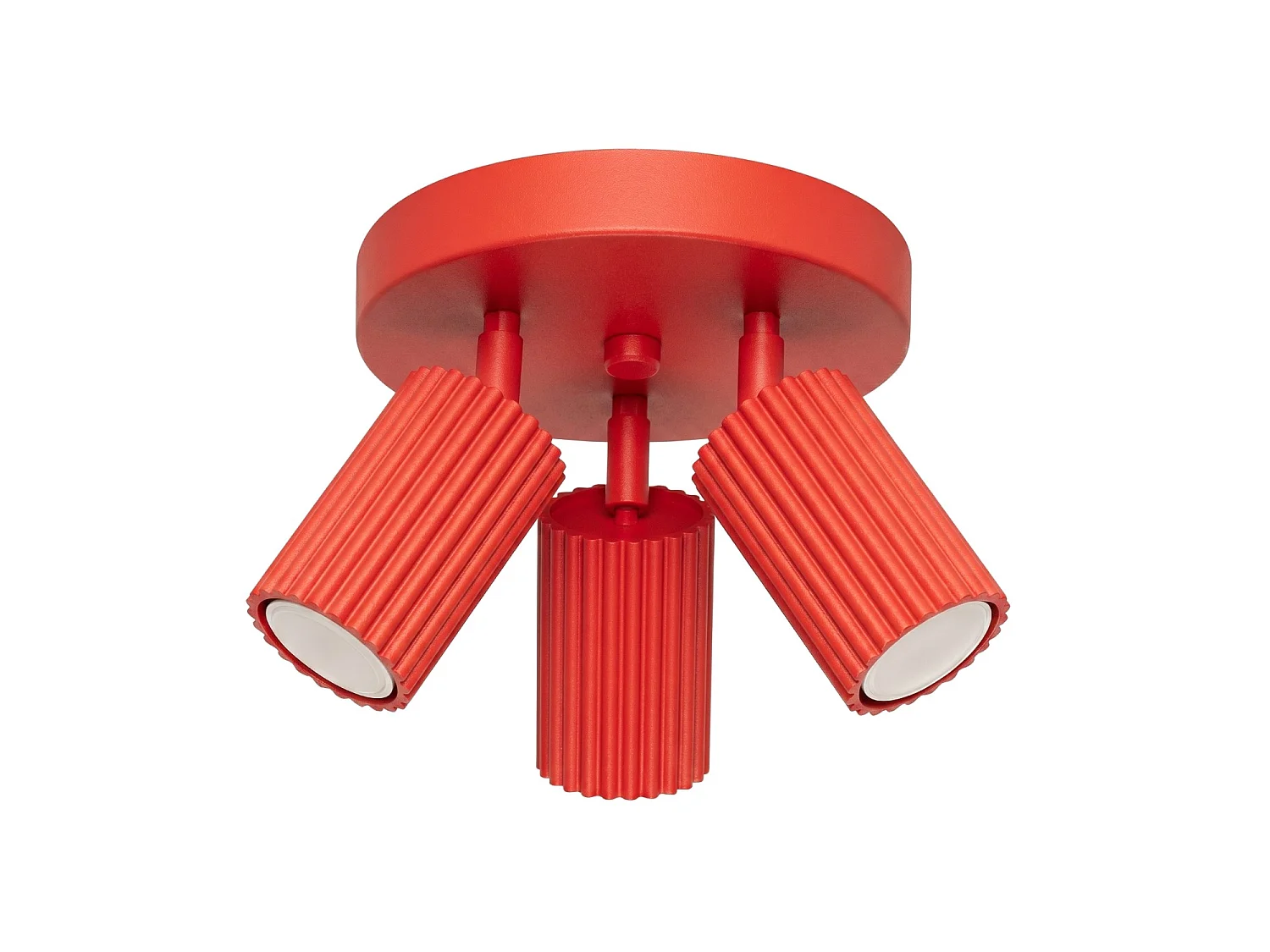 Plafonnier minimaliste en aluminium - 3 sources lumineuses - L.19,5 x H.18 cm - rouge