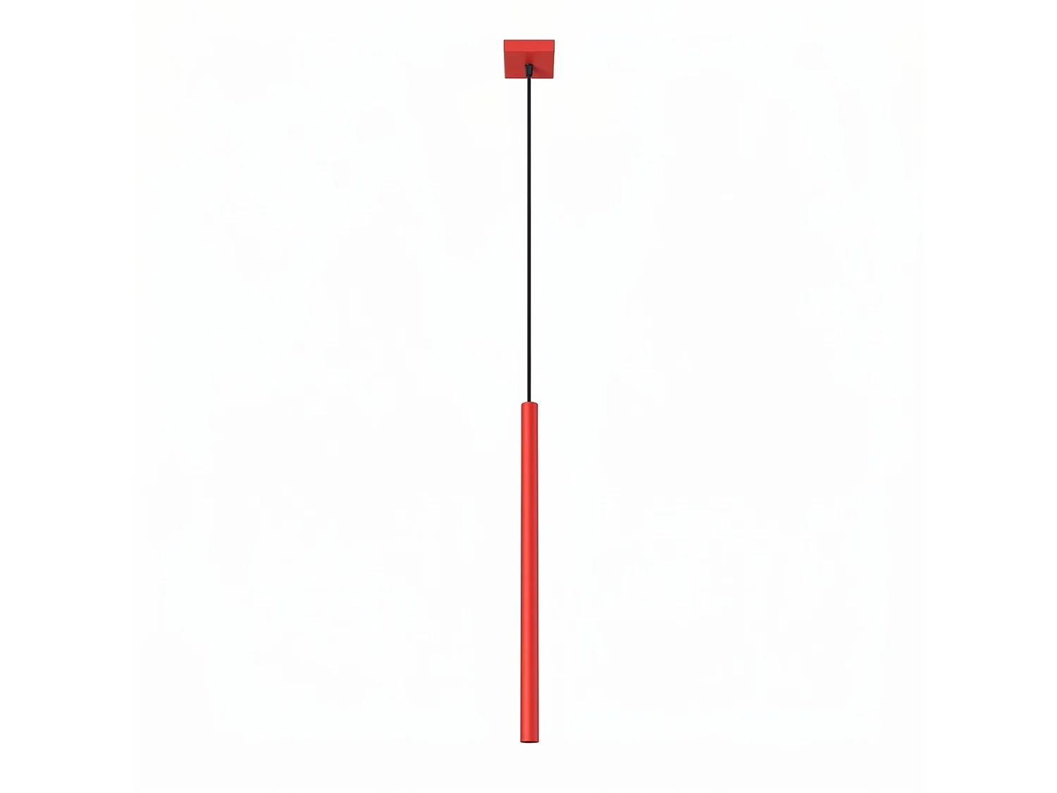 Lampe suspendue moderne en acier - 1 sources lumineuses - L.8 x H.120 cm - rouge