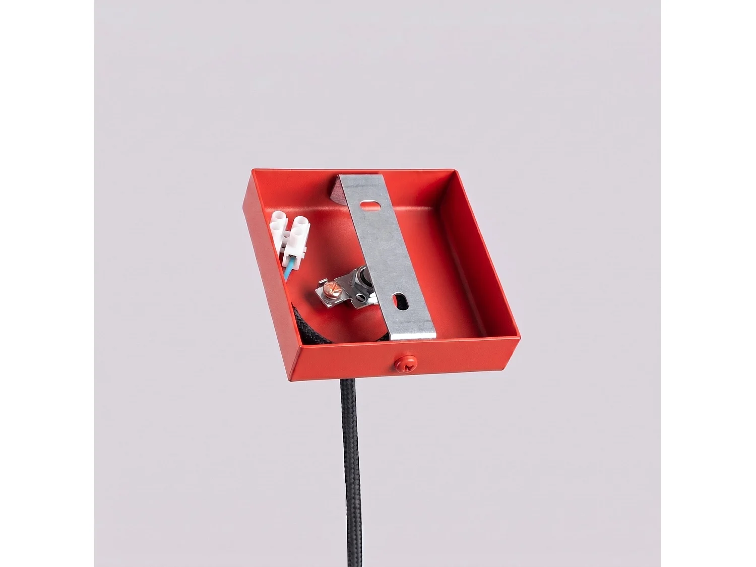 Lampe suspendue moderne en acier - 1 sources lumineuses - L.8 x H.120 cm - rouge
