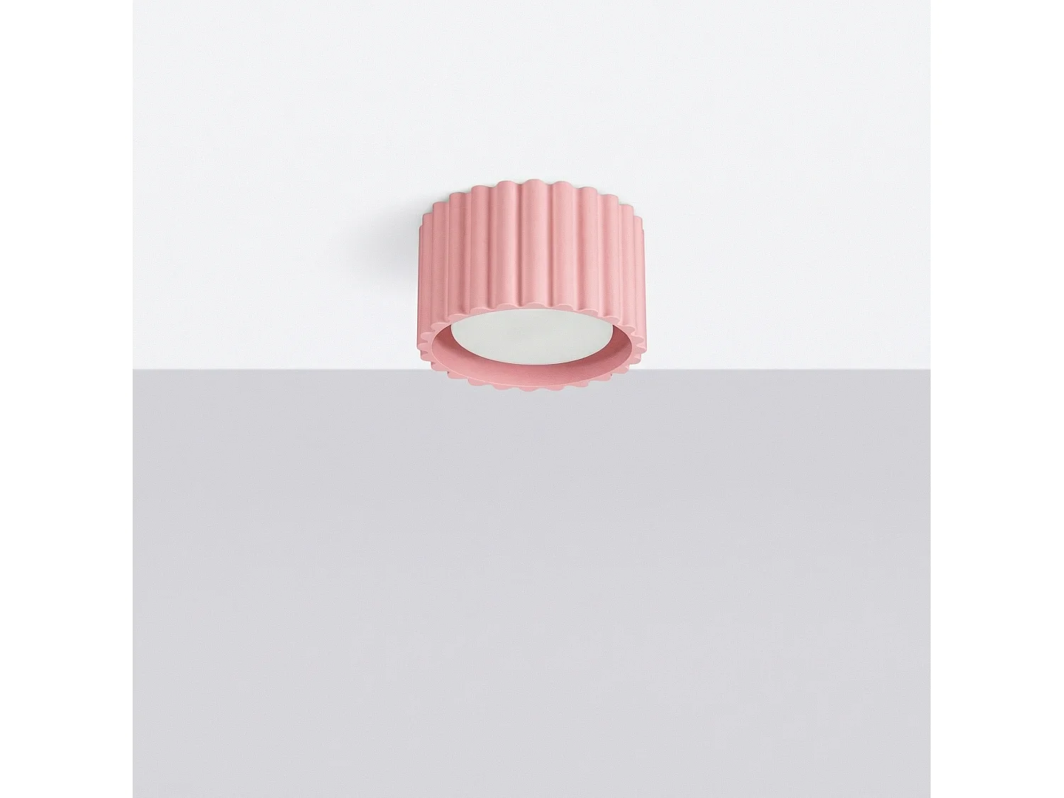 Plafonnier minimaliste en aluminium - 1 sources lumineuses - L.10 x H.6 cm - rose