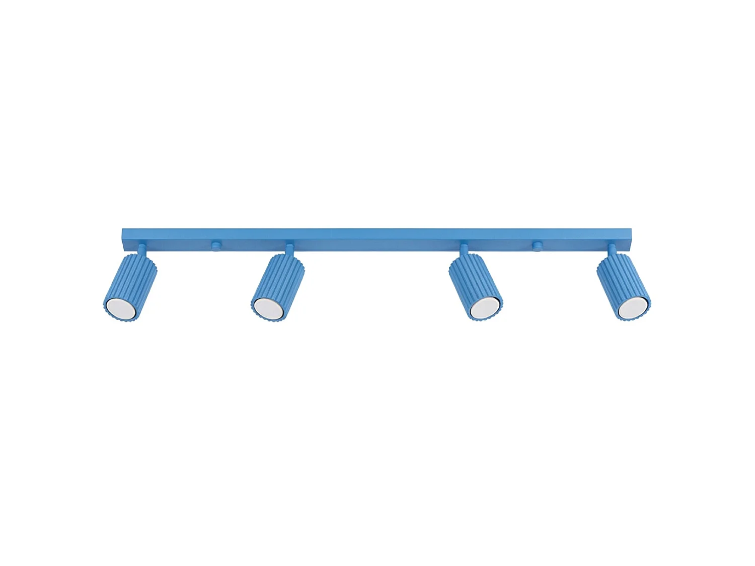 Plafonnier minimaliste en aluminium - 4 sources lumineuses - L.81 x H.16,5 cm - bleu clair