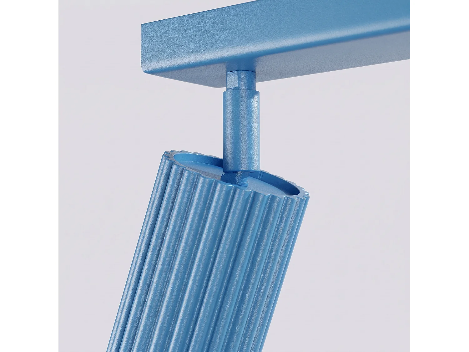 Plafonnier minimaliste en aluminium - 4 sources lumineuses - L.81 x H.16,5 cm - bleu clair