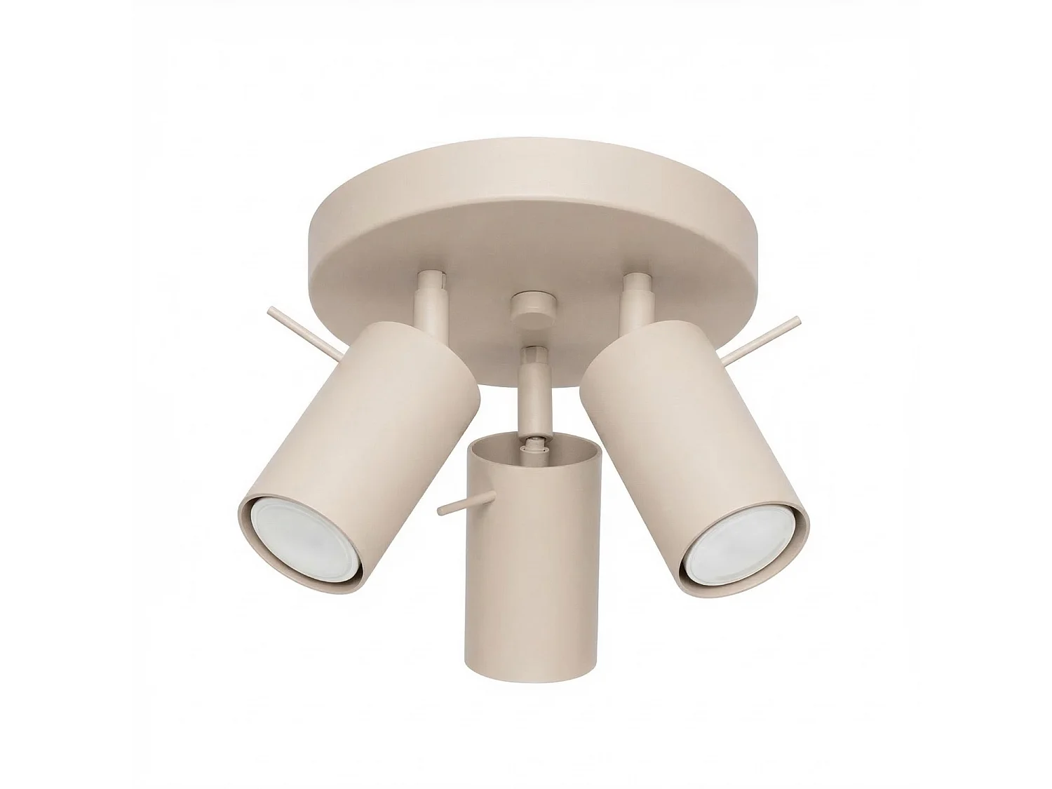 Plafonnier moderne en acier - 3 sources lumineuses - L.25,7 x H.14,5 cm - taupe