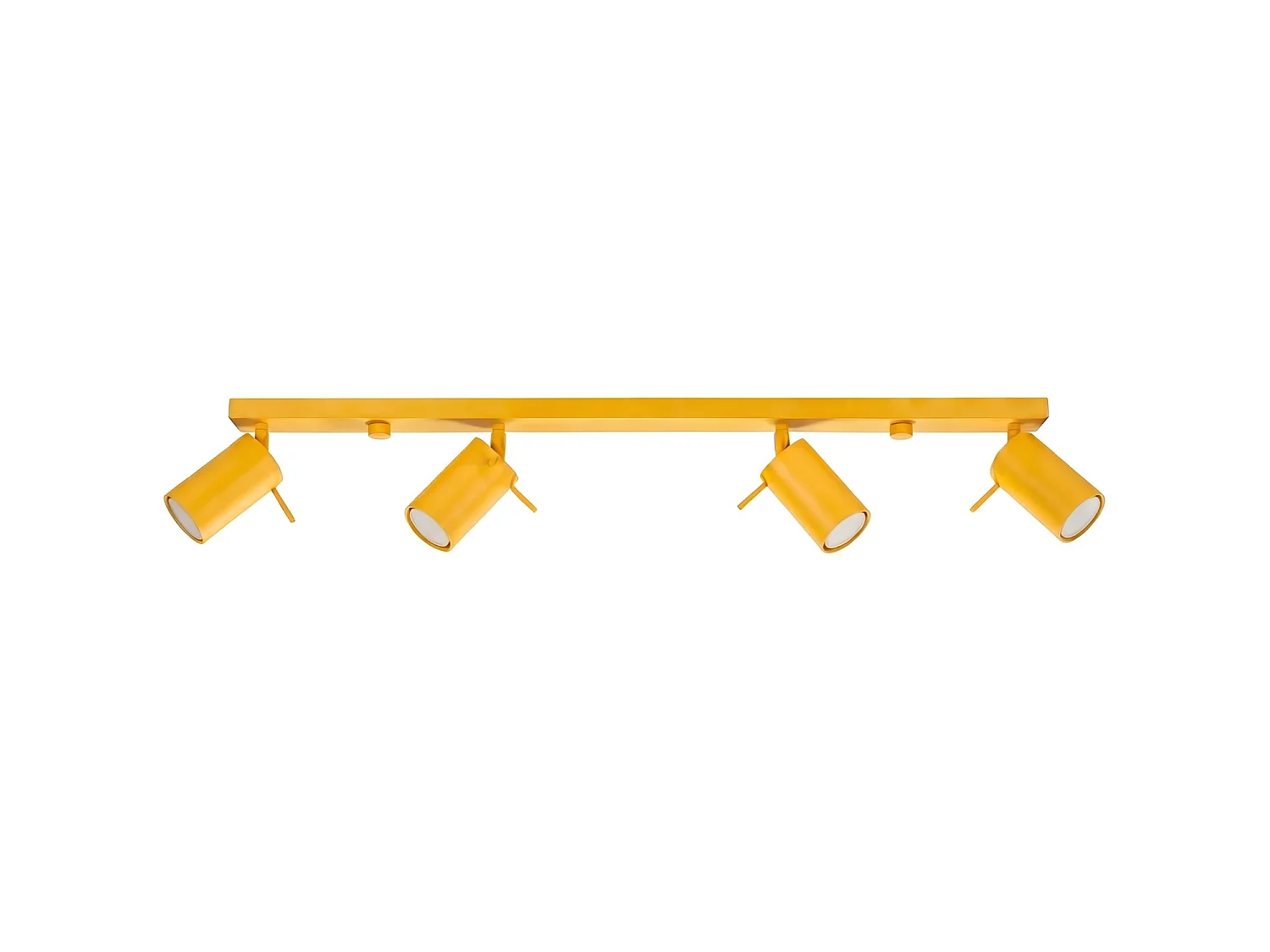 Plafonnier moderne en acier - 4 sources lumineuses - L.80 x H.16 cm - jaune