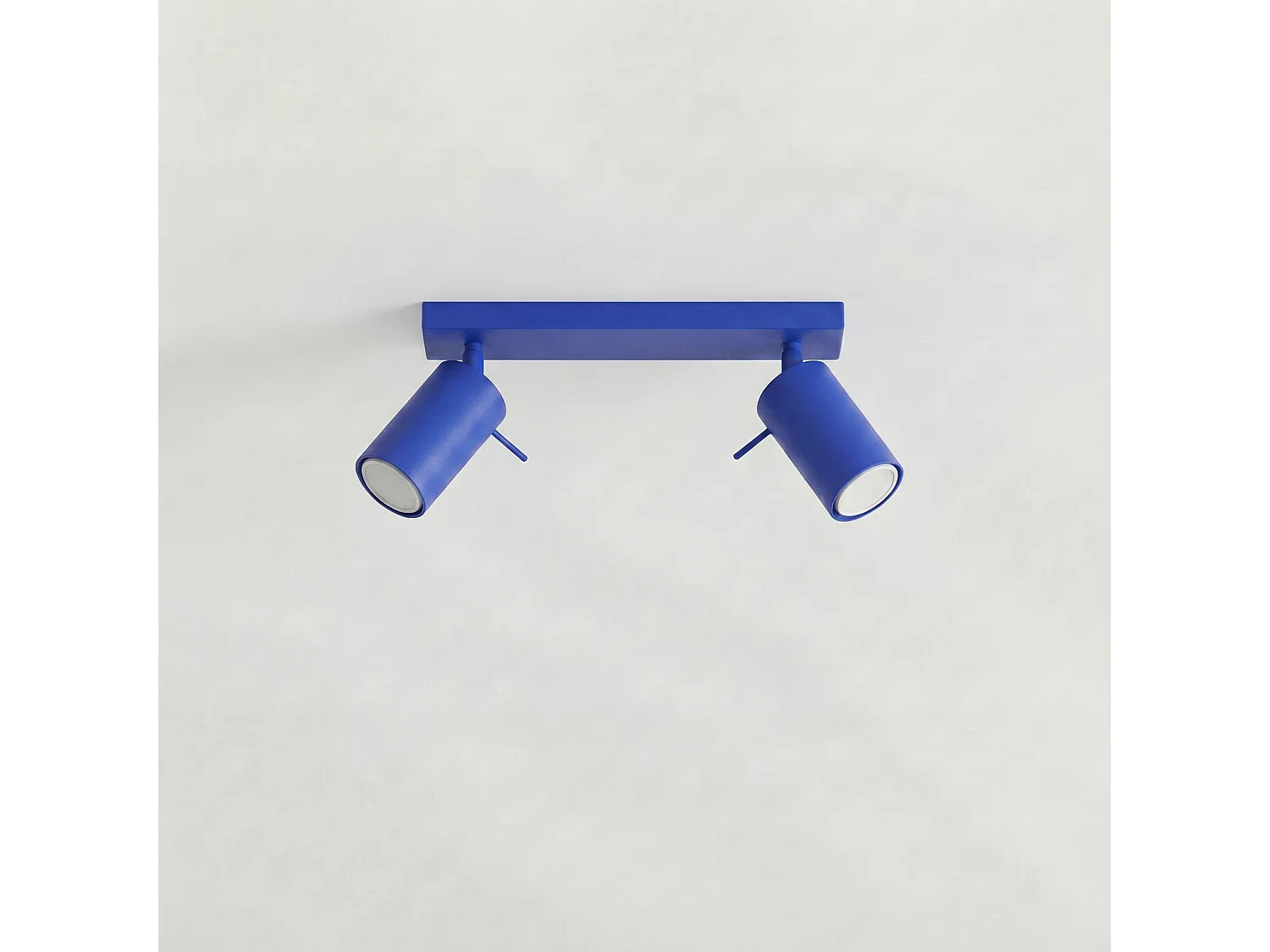 Plafonnier moderne en acier - 2 sources lumineuses - L.30 x H.16 cm - outremer