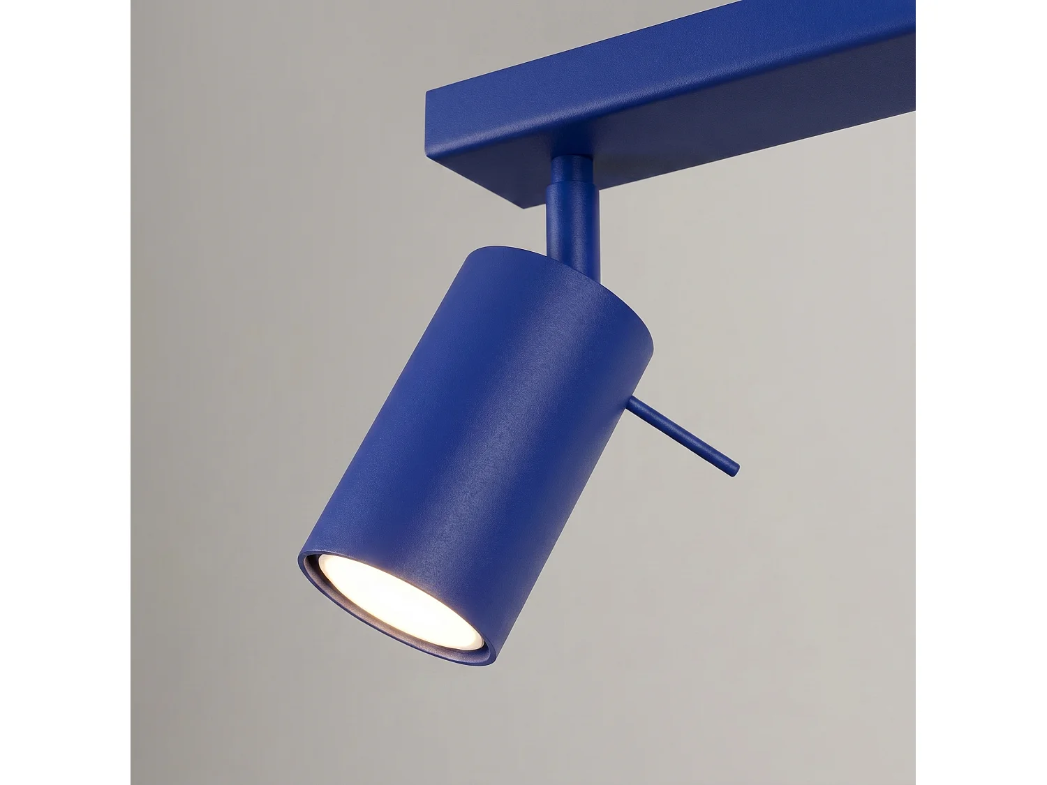Plafonnier moderne en acier - 2 sources lumineuses - L.30 x H.16 cm - outremer