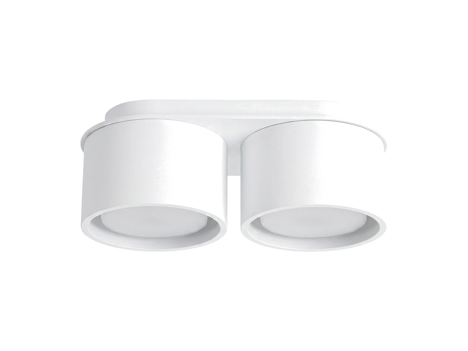 Plafonnier minimaliste en aluminium - 2 sources lumineuses - L.21 x H.8 cm - blanc