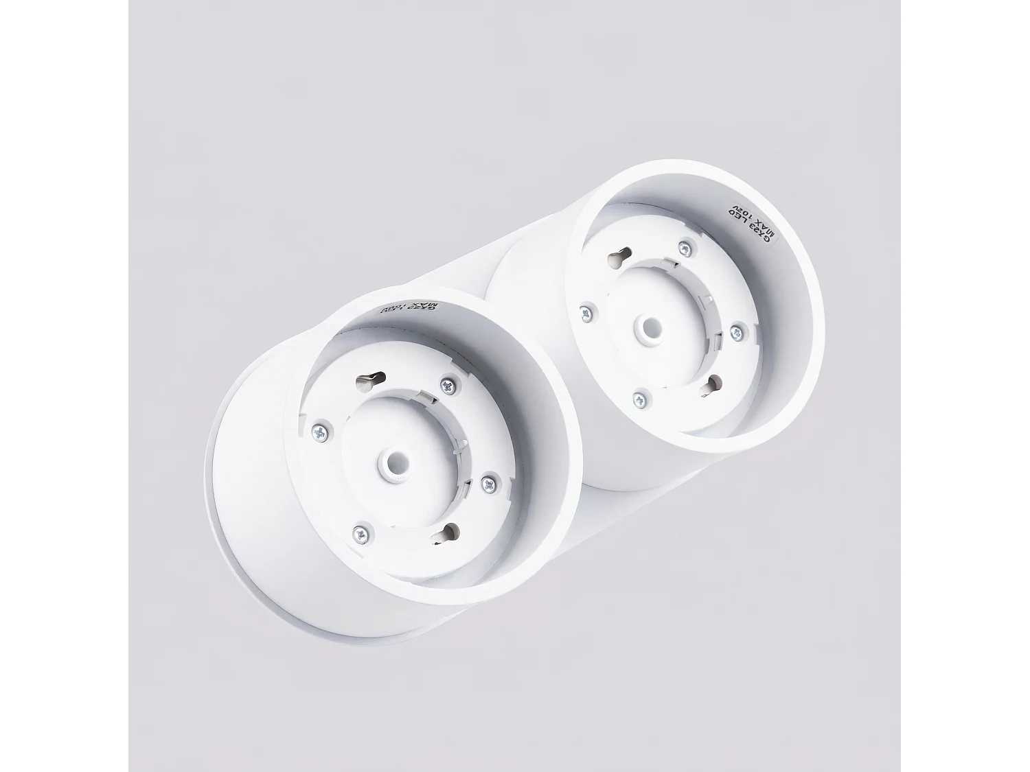 Plafonnier minimaliste en aluminium - 2 sources lumineuses - L.21 x H.8 cm - blanc