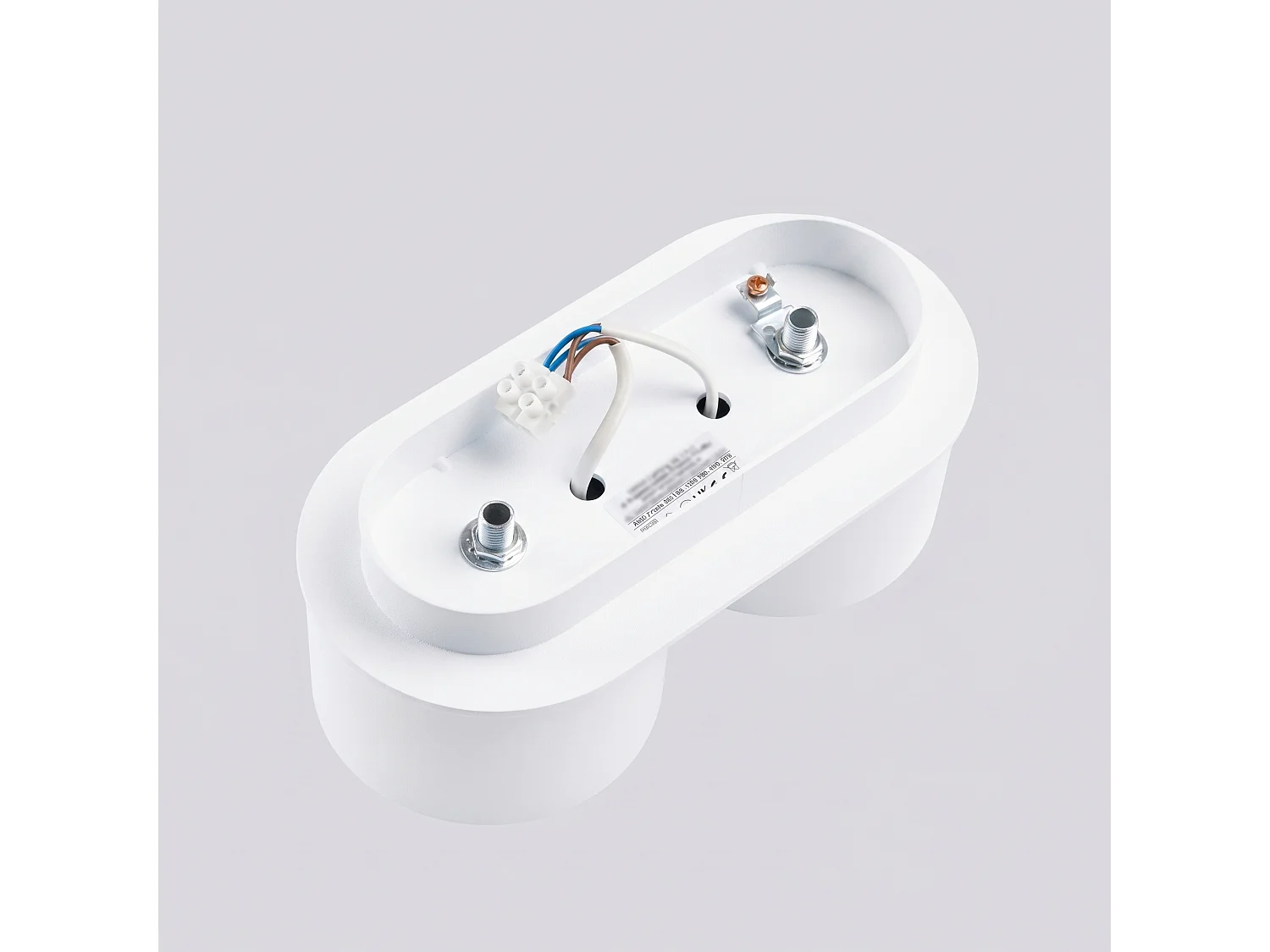 Plafonnier minimaliste en aluminium - 2 sources lumineuses - L.21 x H.8 cm - blanc