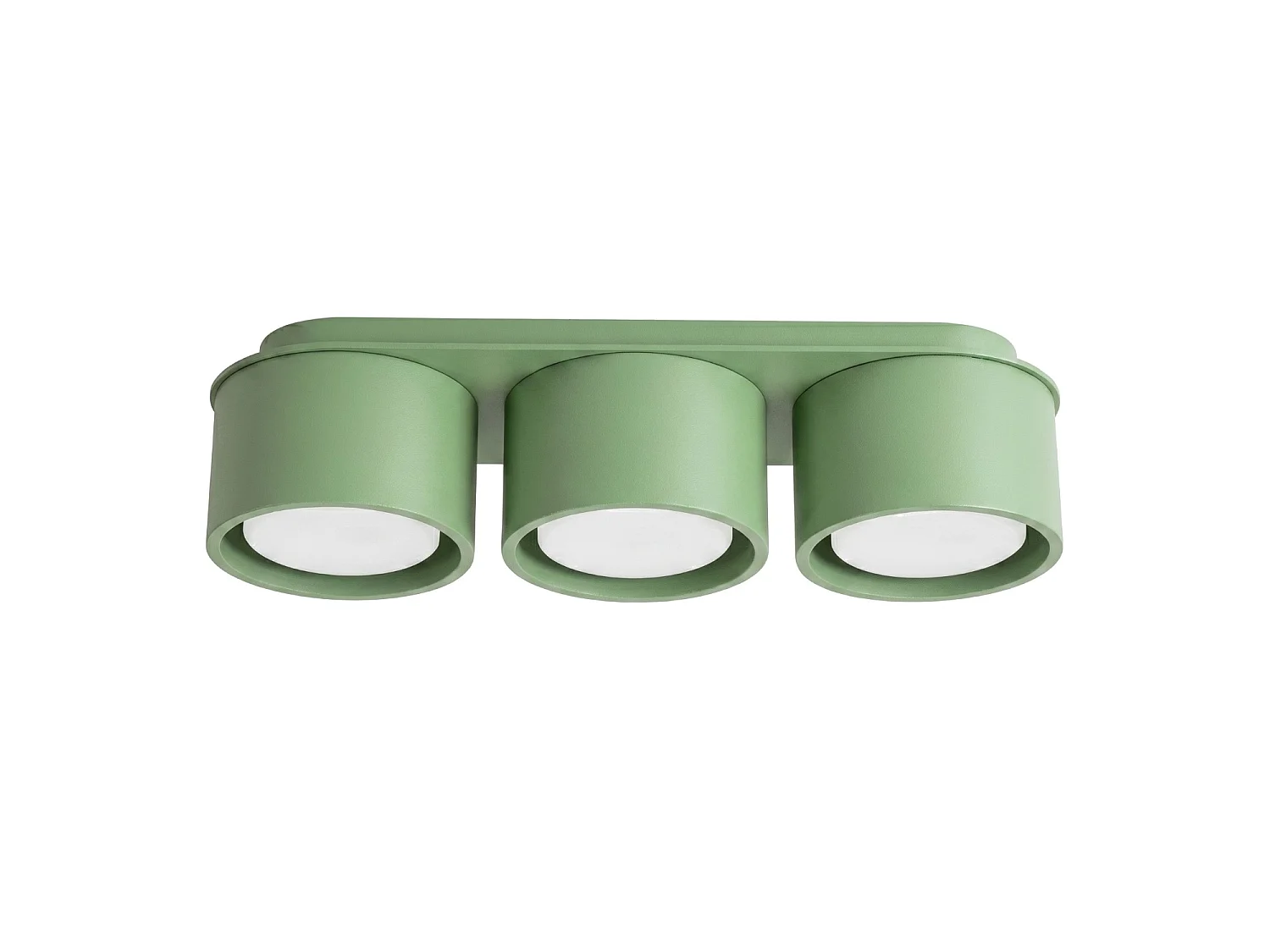 Plafonnier minimaliste en aluminium - 3 sources lumineuses - L.32,4 x H.8,2 cm - sauge